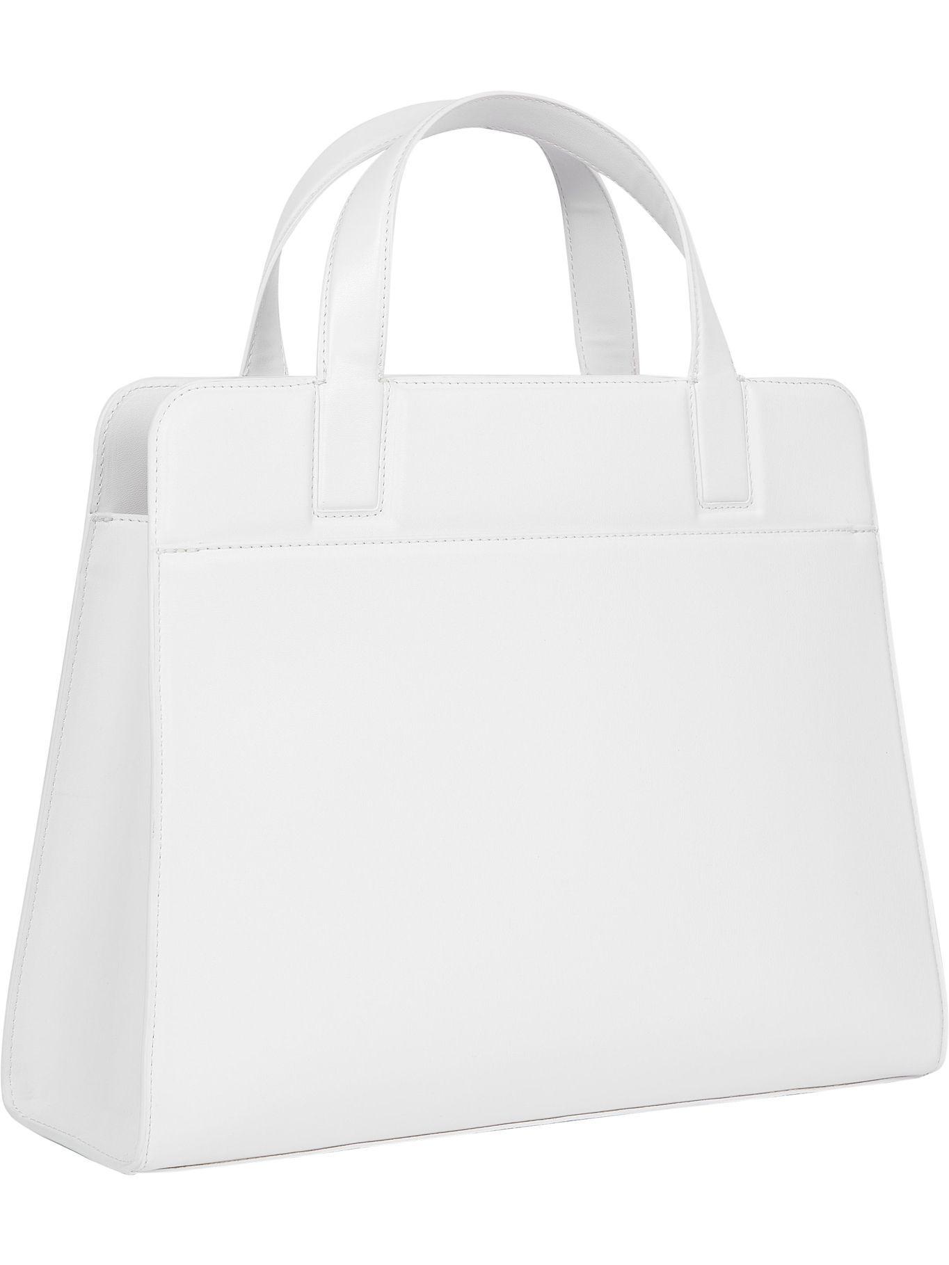 Cartera Satchel Con Logo Y Cadena Blanco Tommy Hilfiger-1