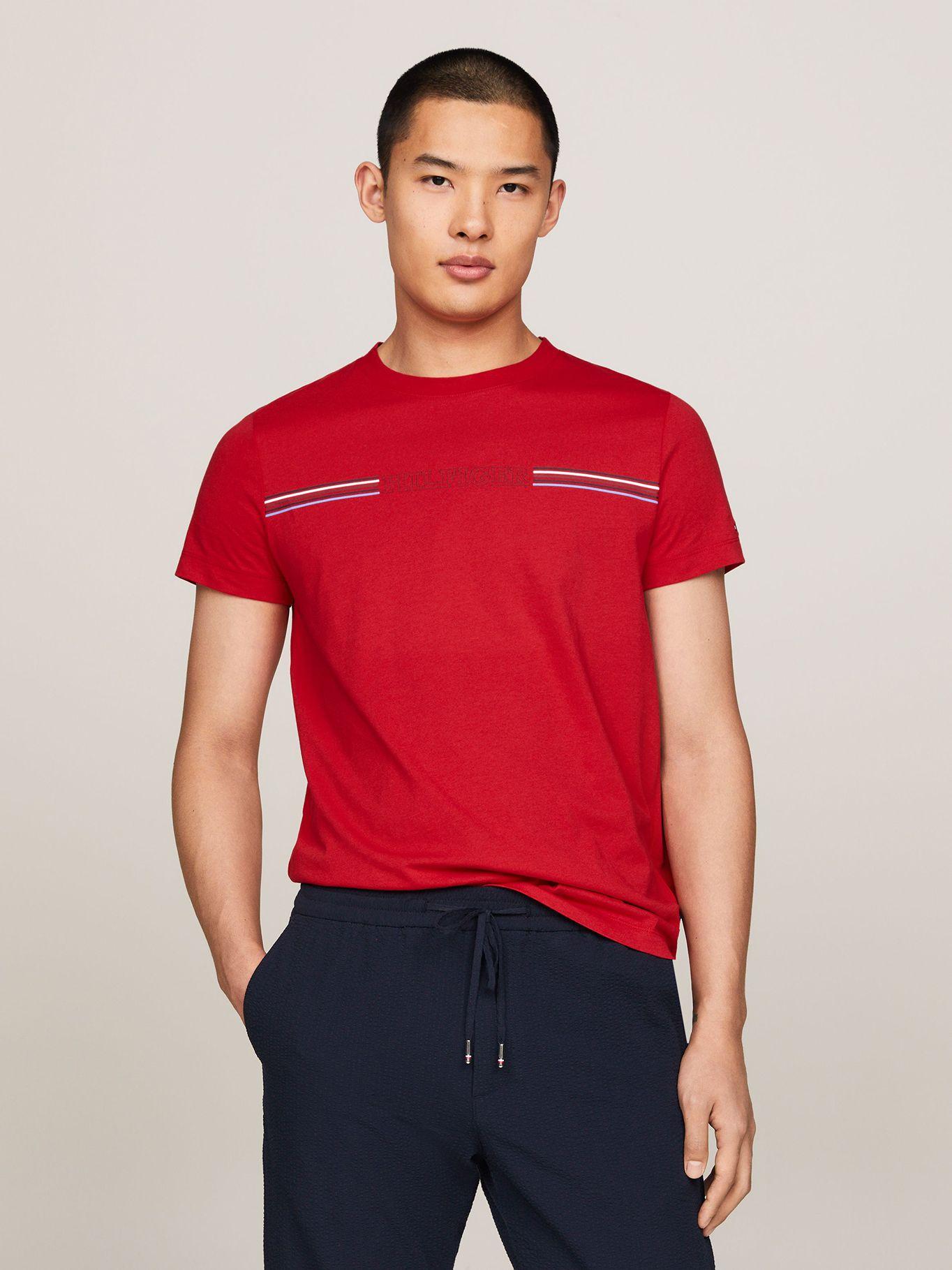 Polera Logo Slim Fit Rojo Tommy Hilfiger-0