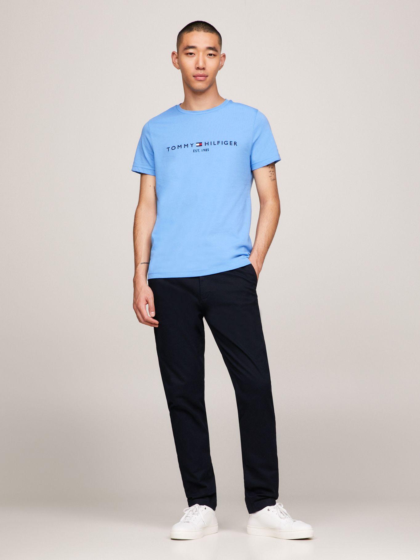 Polera  Logo Slim Fit Celeste C30 Tommy Hilfiger-1