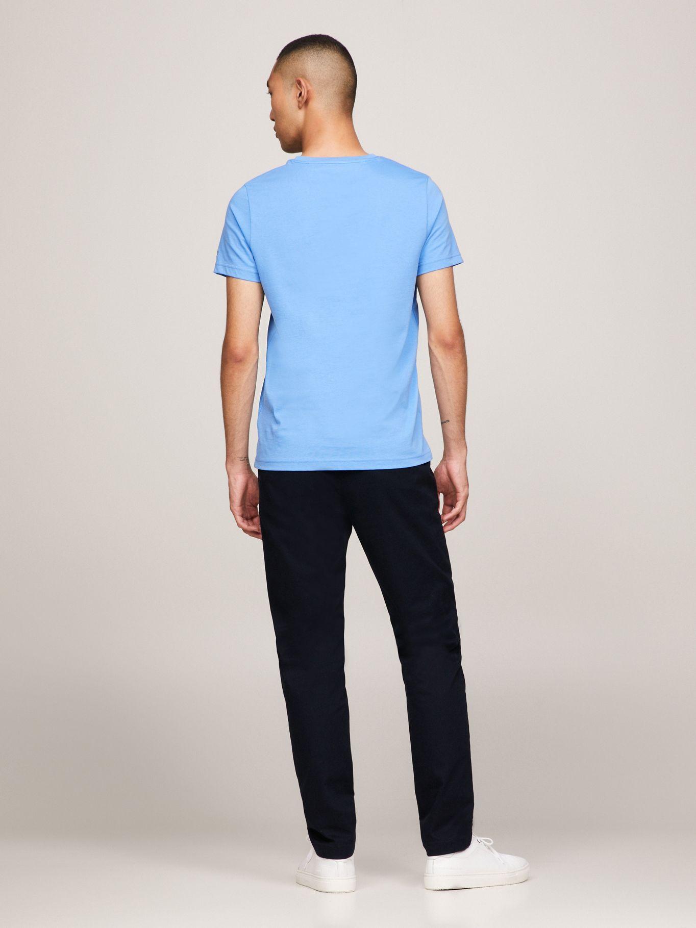 Polera  Logo Slim Fit Celeste C30 Tommy Hilfiger-2