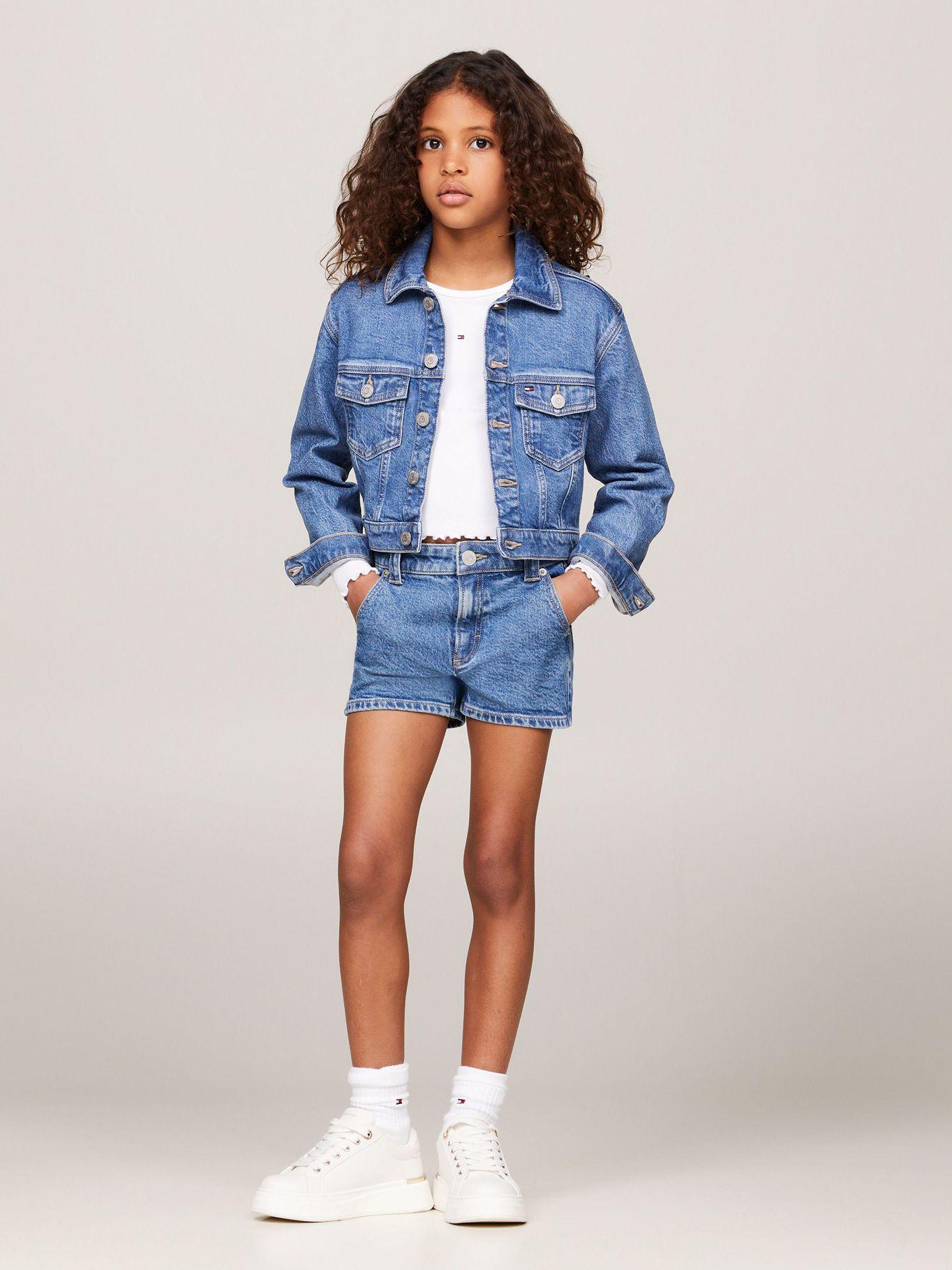 Short Denim Solid Straight Azul Tommy Hilfiger-0