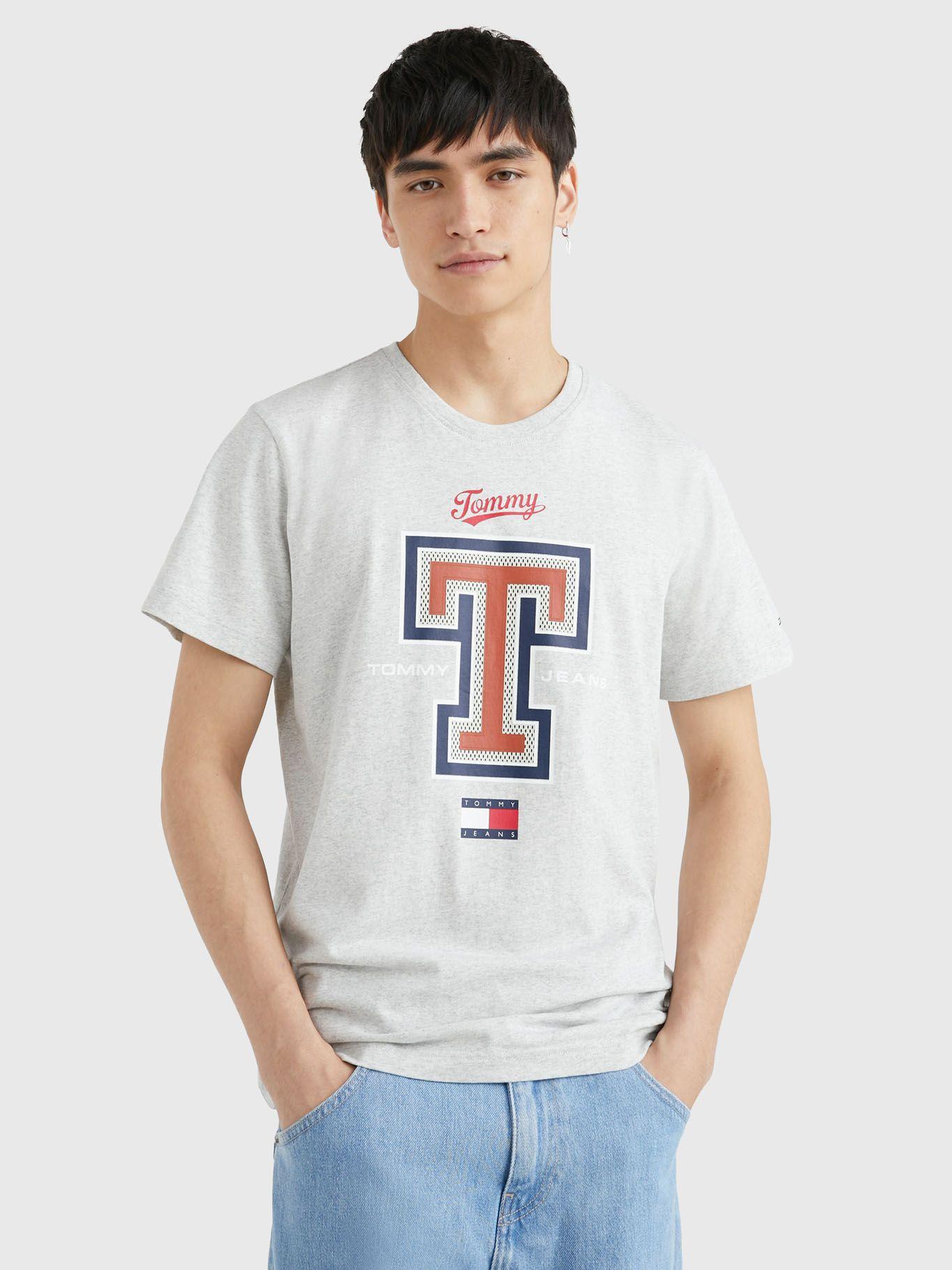 Polera Regular Modern Con Logo Gris Tommy Jeans-0