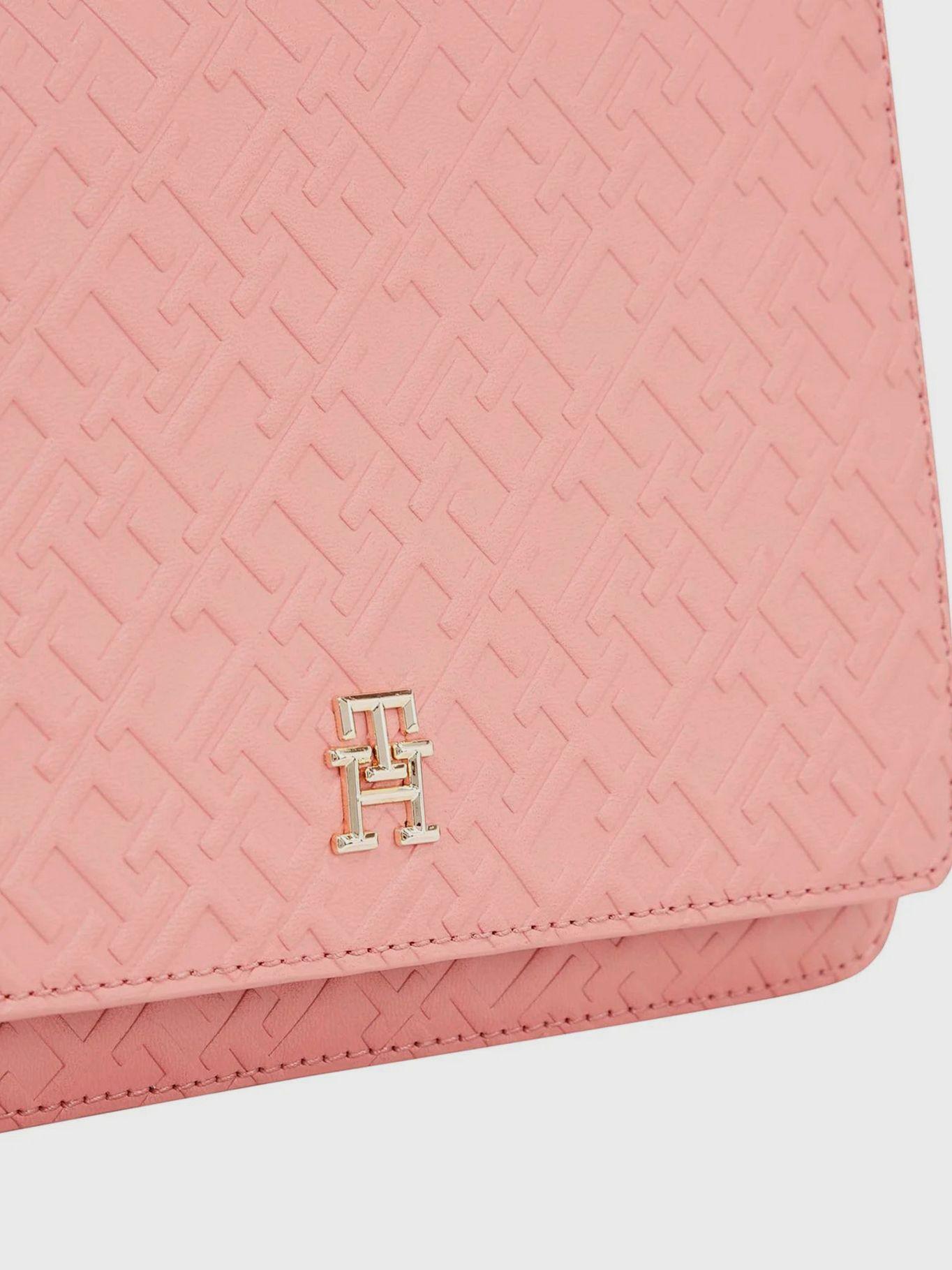 Bandolera Con Monograma Relieve Rosado Tommy Hilfiger-2
