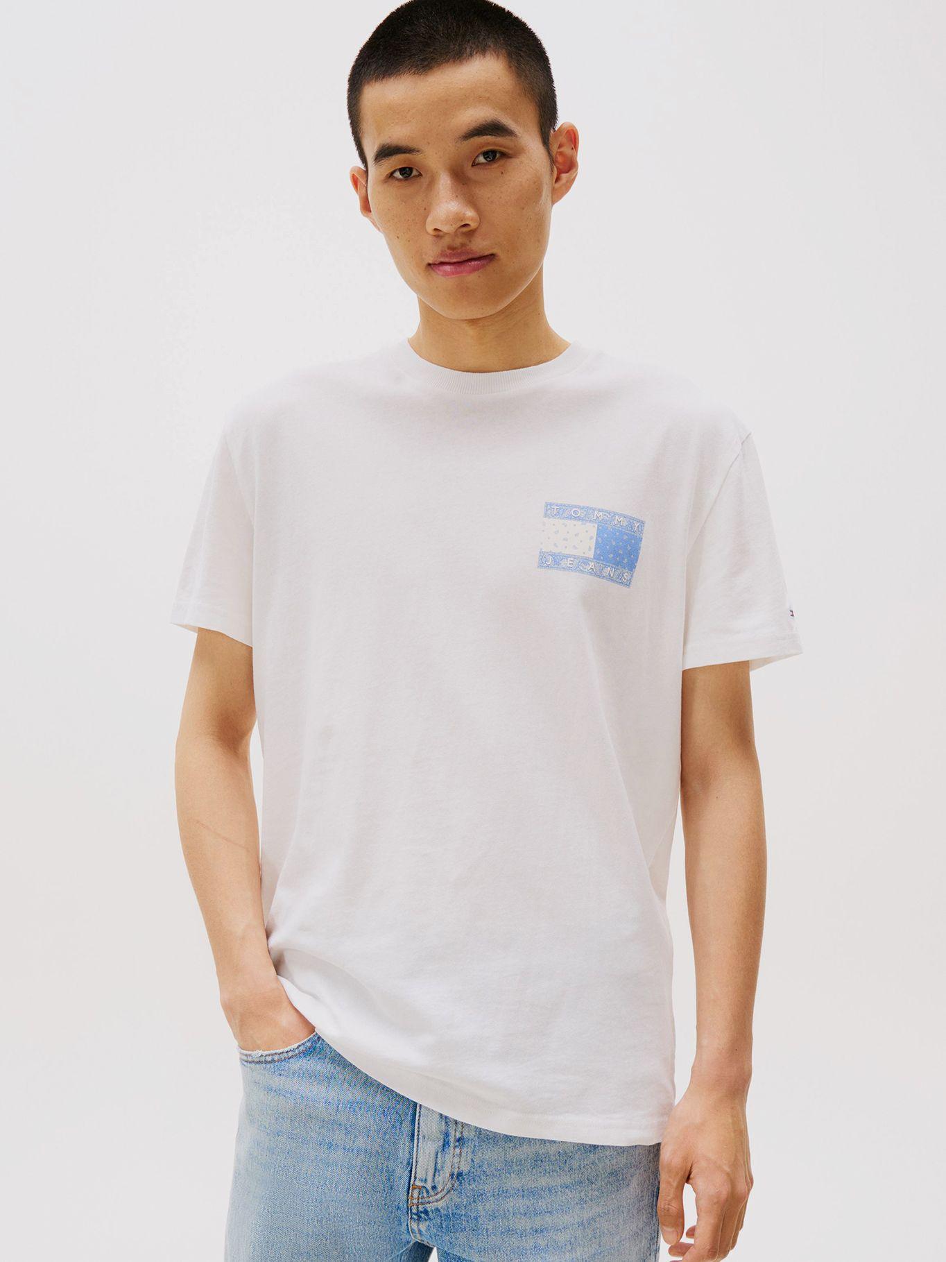 Polera Paisley Flag Logo Blanco Tommy Jeans-0