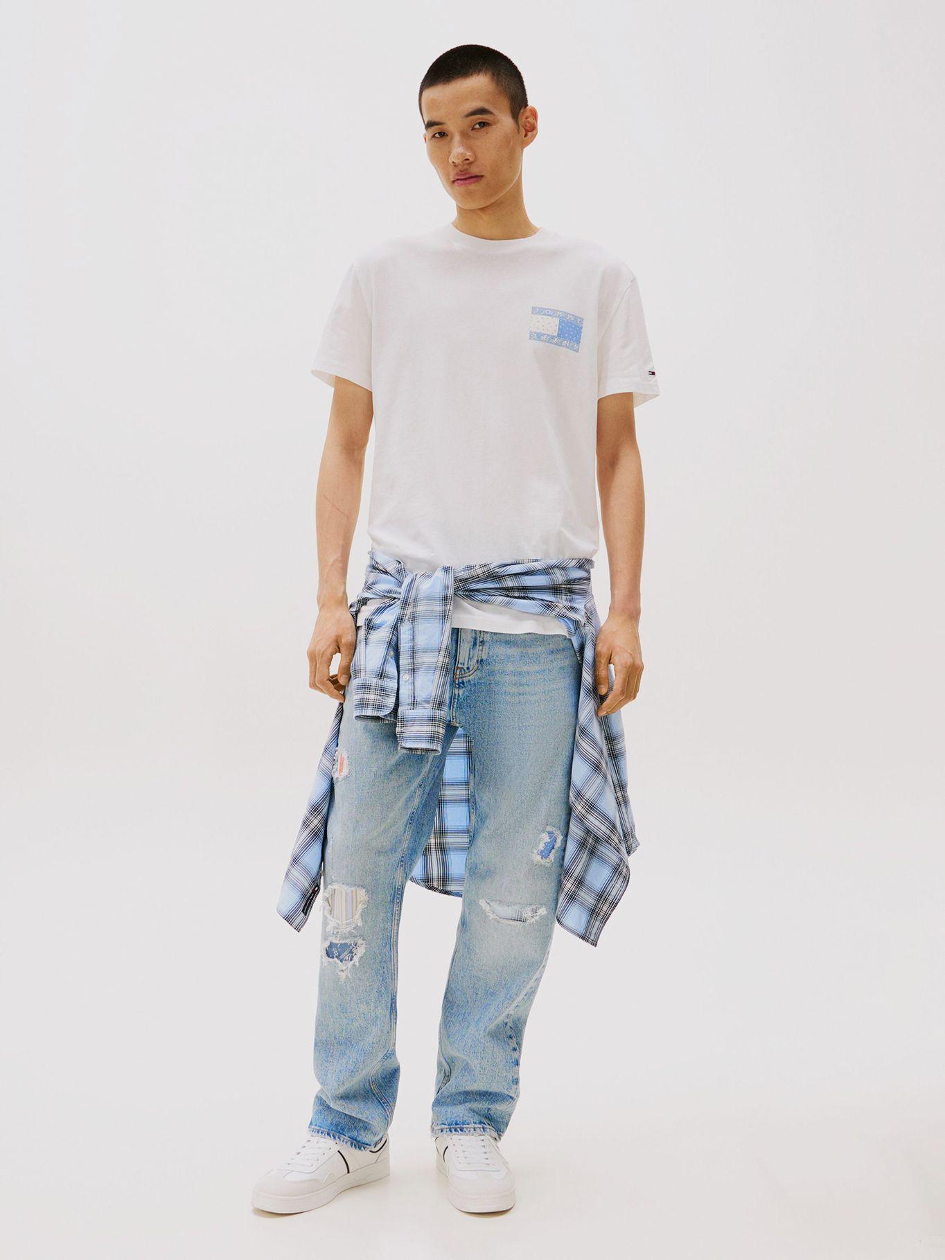 Polera Paisley Flag Logo Blanco Tommy Jeans-1