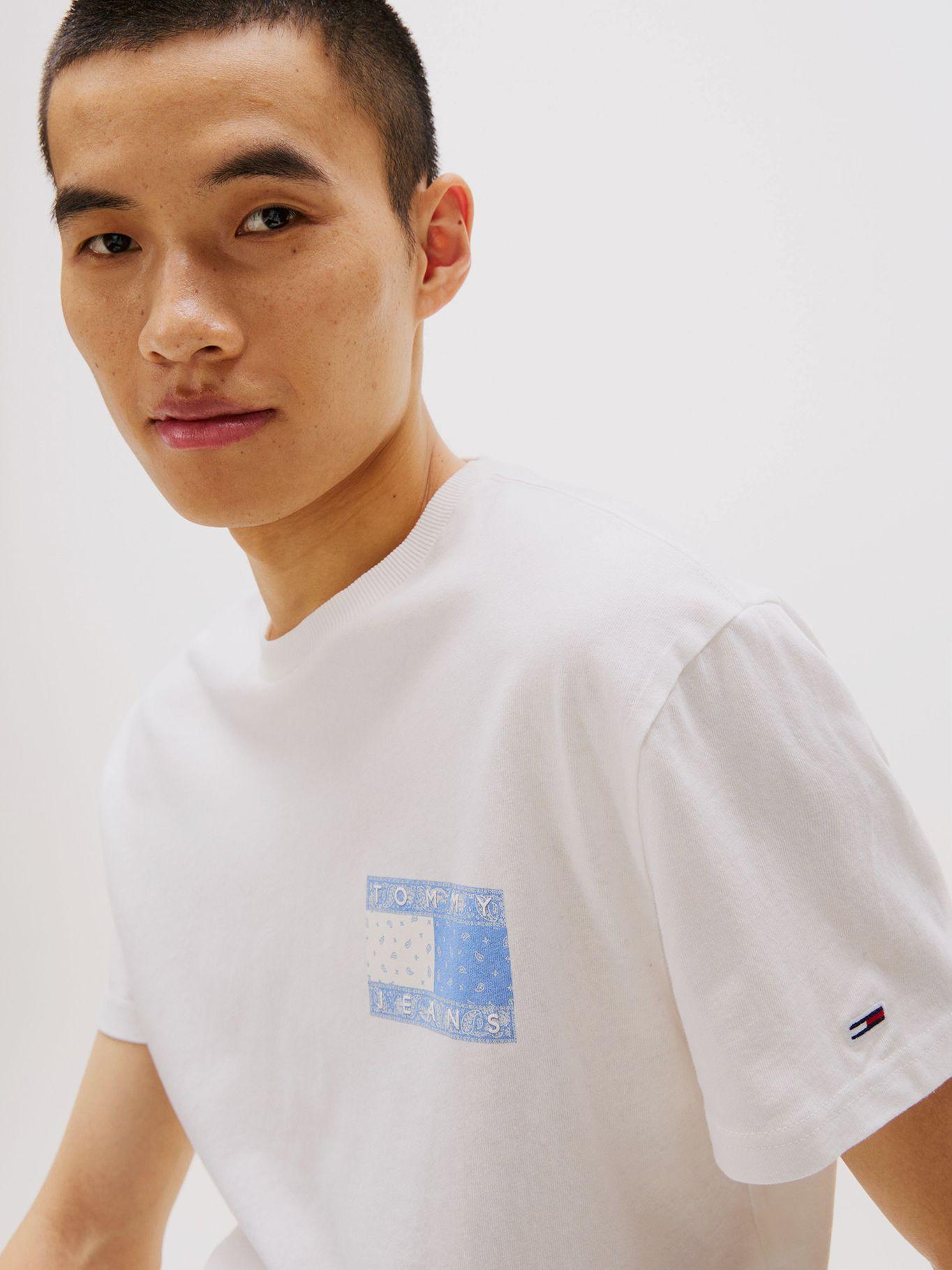 Polera Paisley Flag Logo Blanco Tommy Jeans-3