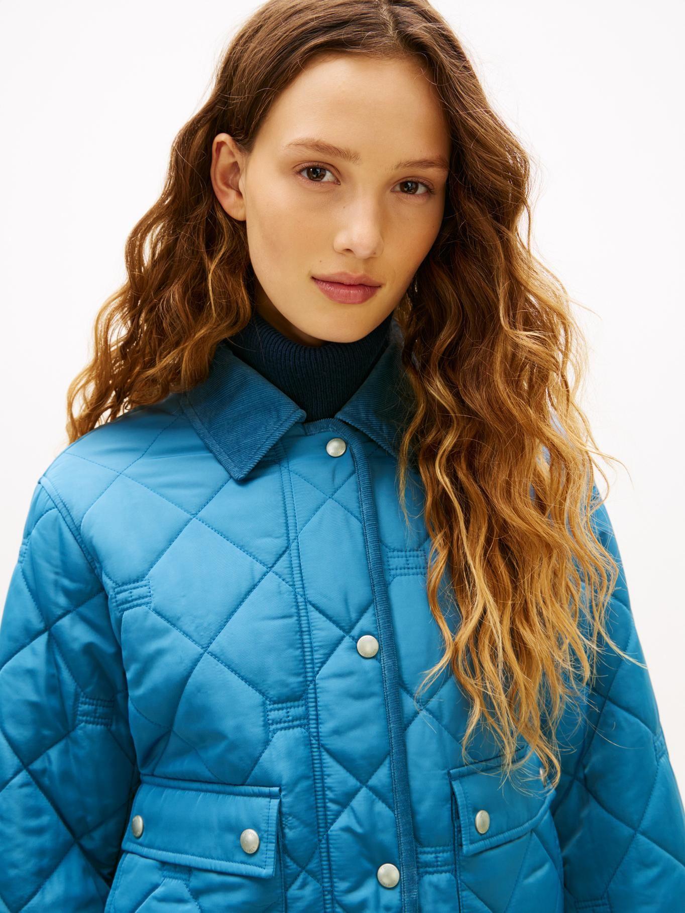 Parka Acolchada Con Logo Tommy Hilfiger Turquesa-3