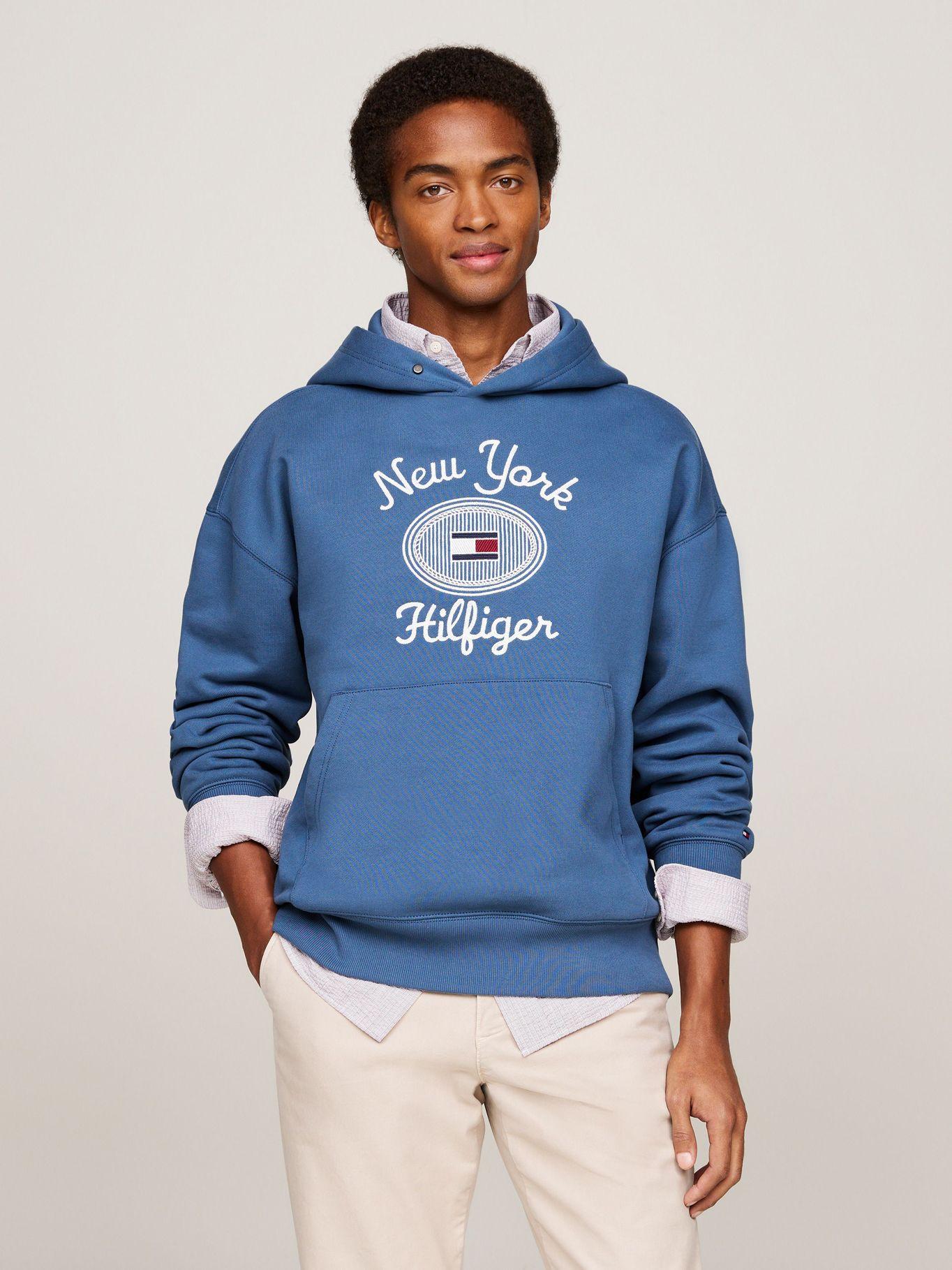 Polerón Hoodie Con Logo Bordado Azul Tommy Hilfiger-0
