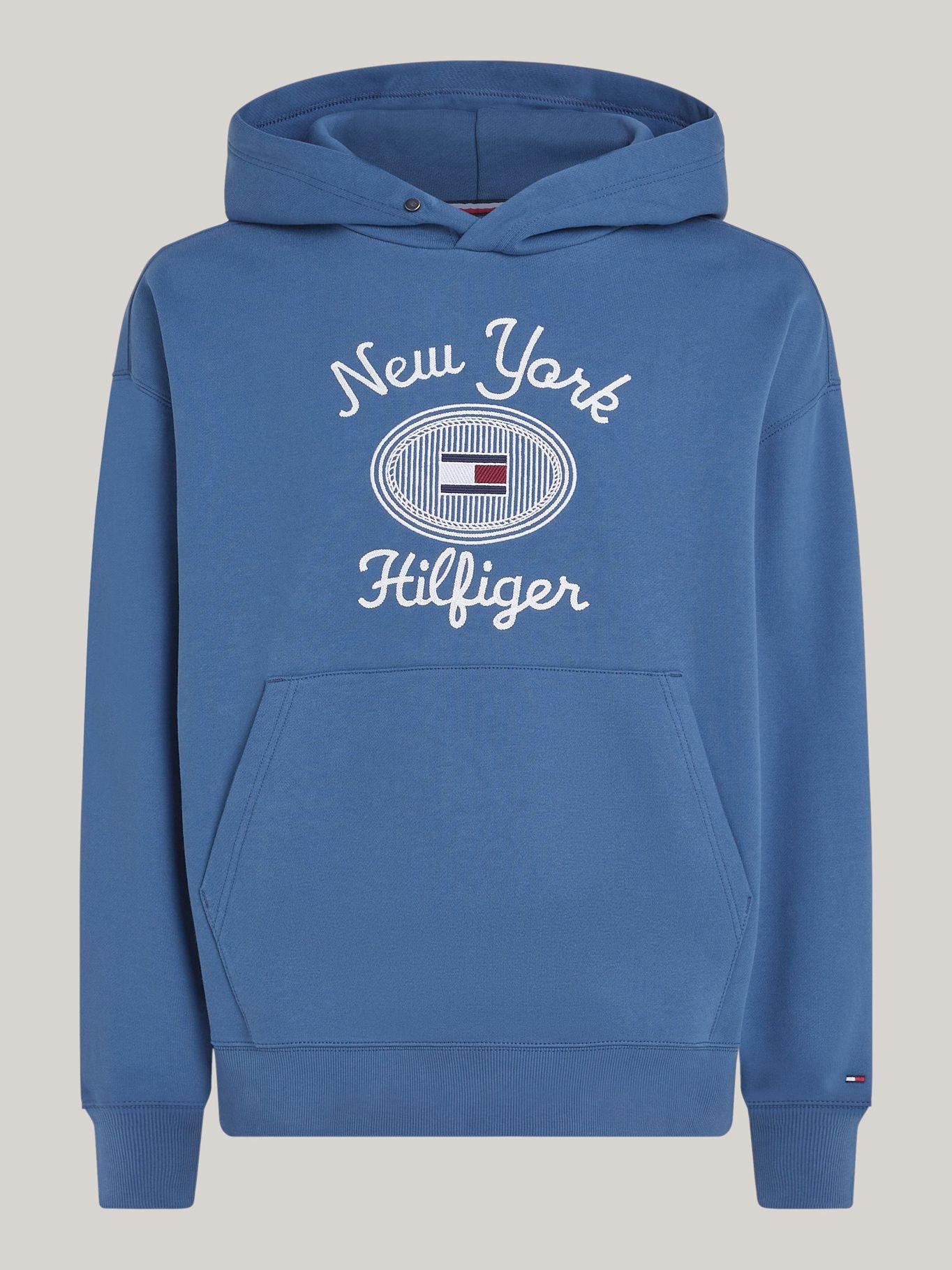 Polerón Hoodie Con Logo Bordado Azul Tommy Hilfiger-4