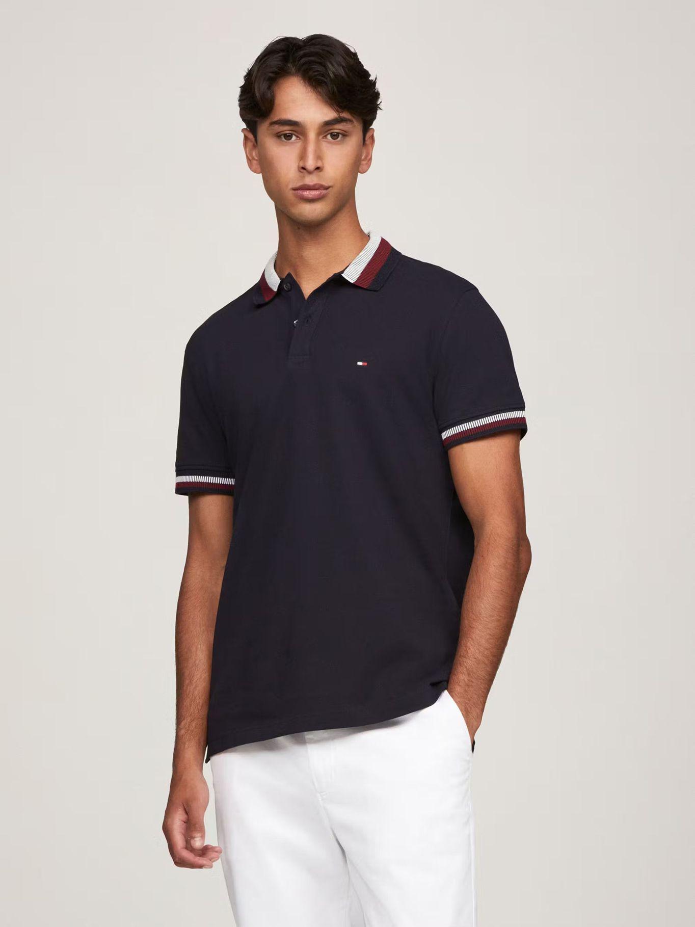Polo Two Tone Con Logo Regular Fit Azul Tommy Hilfiger-0