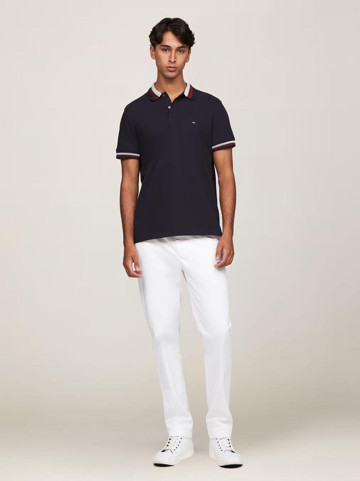 Polo Two Tone Con Logo Regular Fit Azul Tommy Hilfiger-1