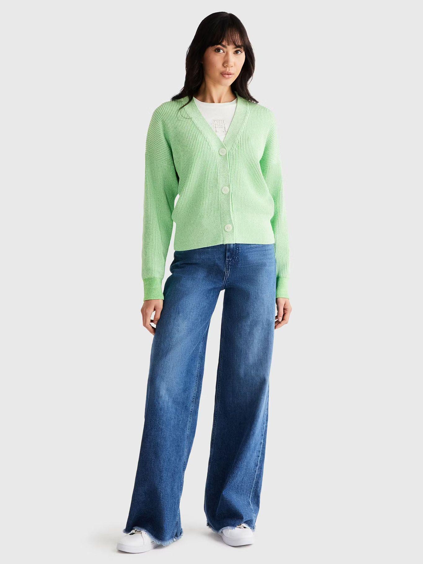 Cárdigan Cropped Relaxed Solid Verde Tommy Hilfiger-2