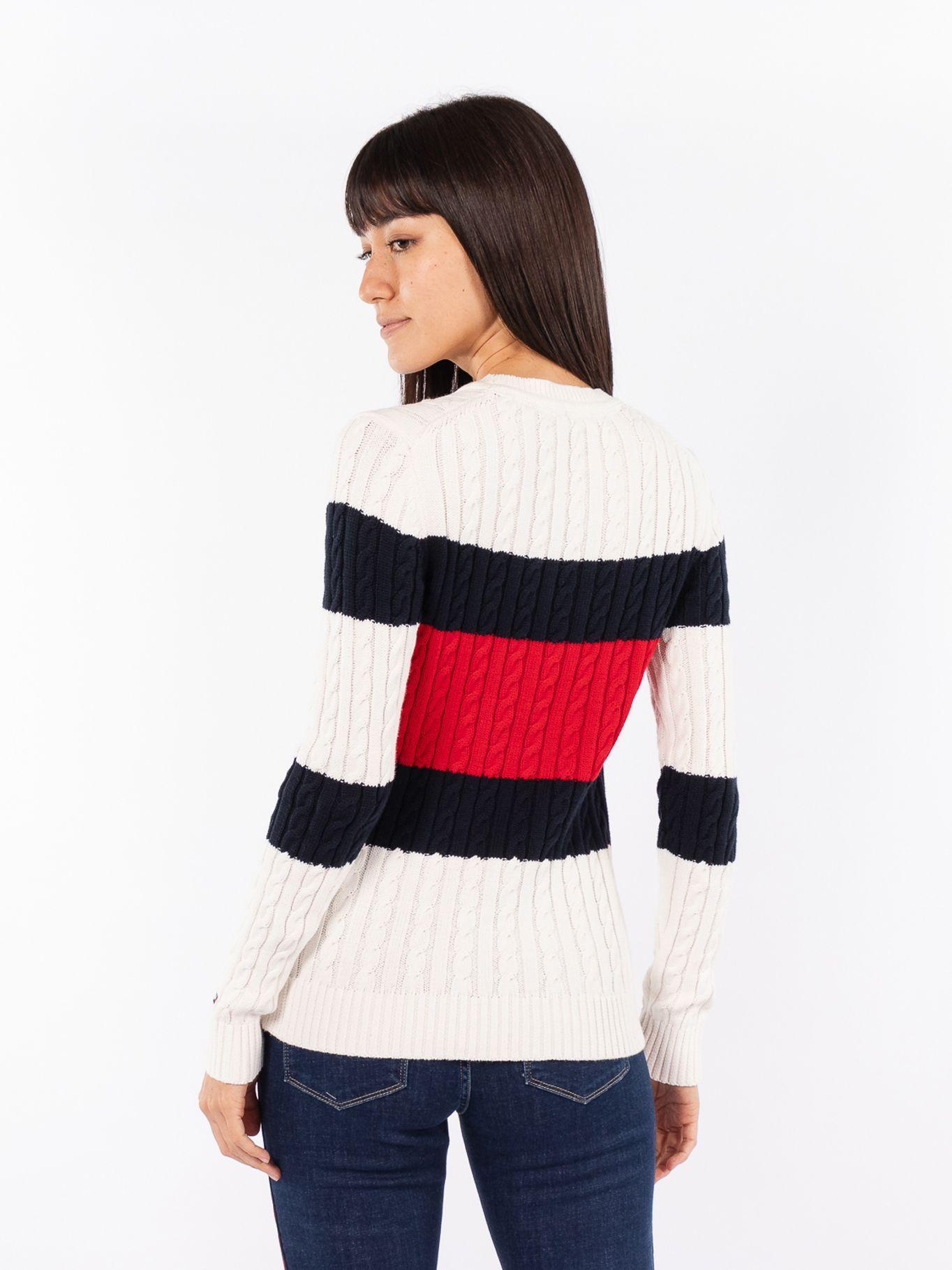 Sweater Cate Flag Logo Blanco Tommy Hilfiger-1