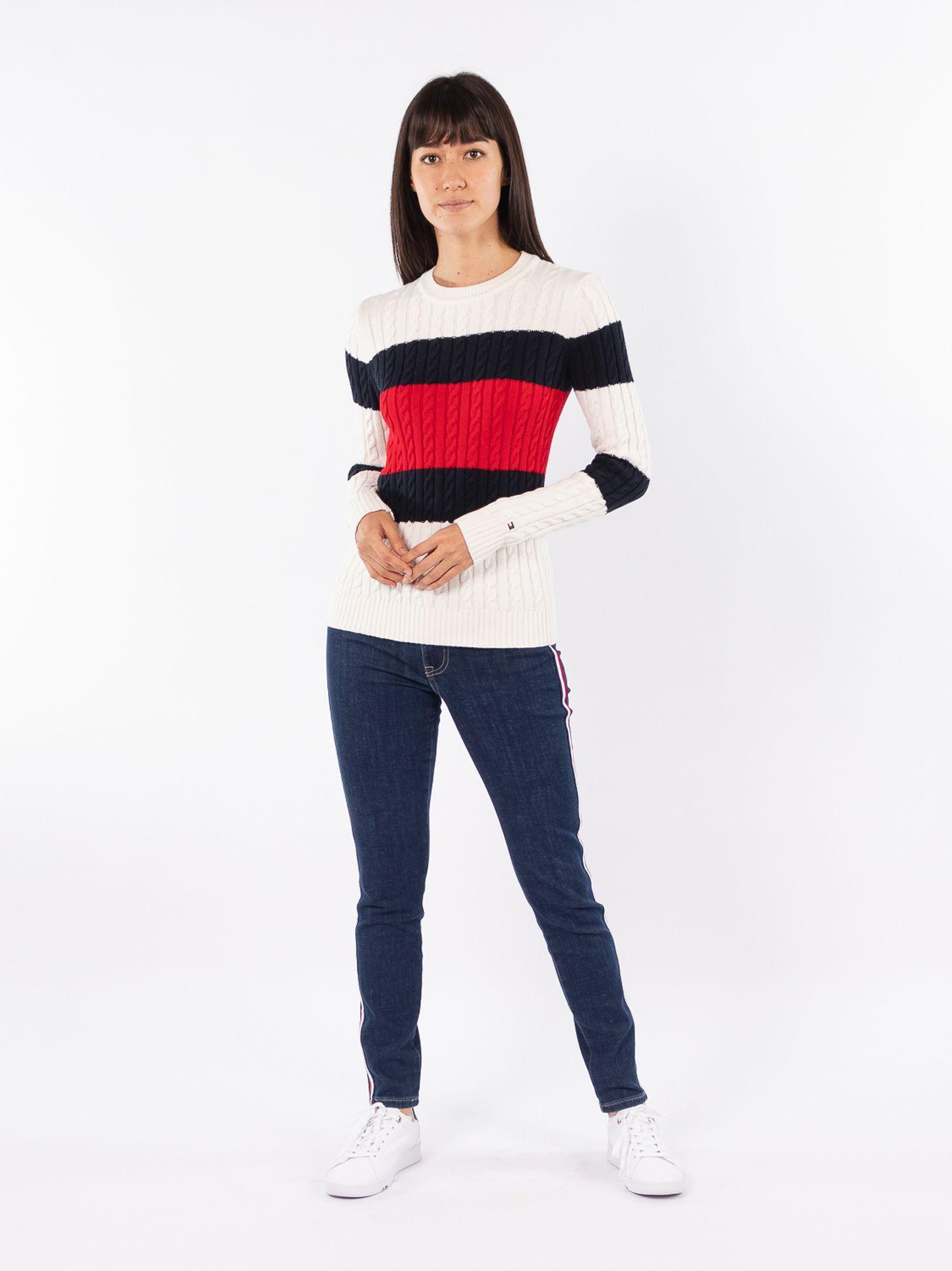 Sweater Cate Flag Logo Blanco Tommy Hilfiger-0