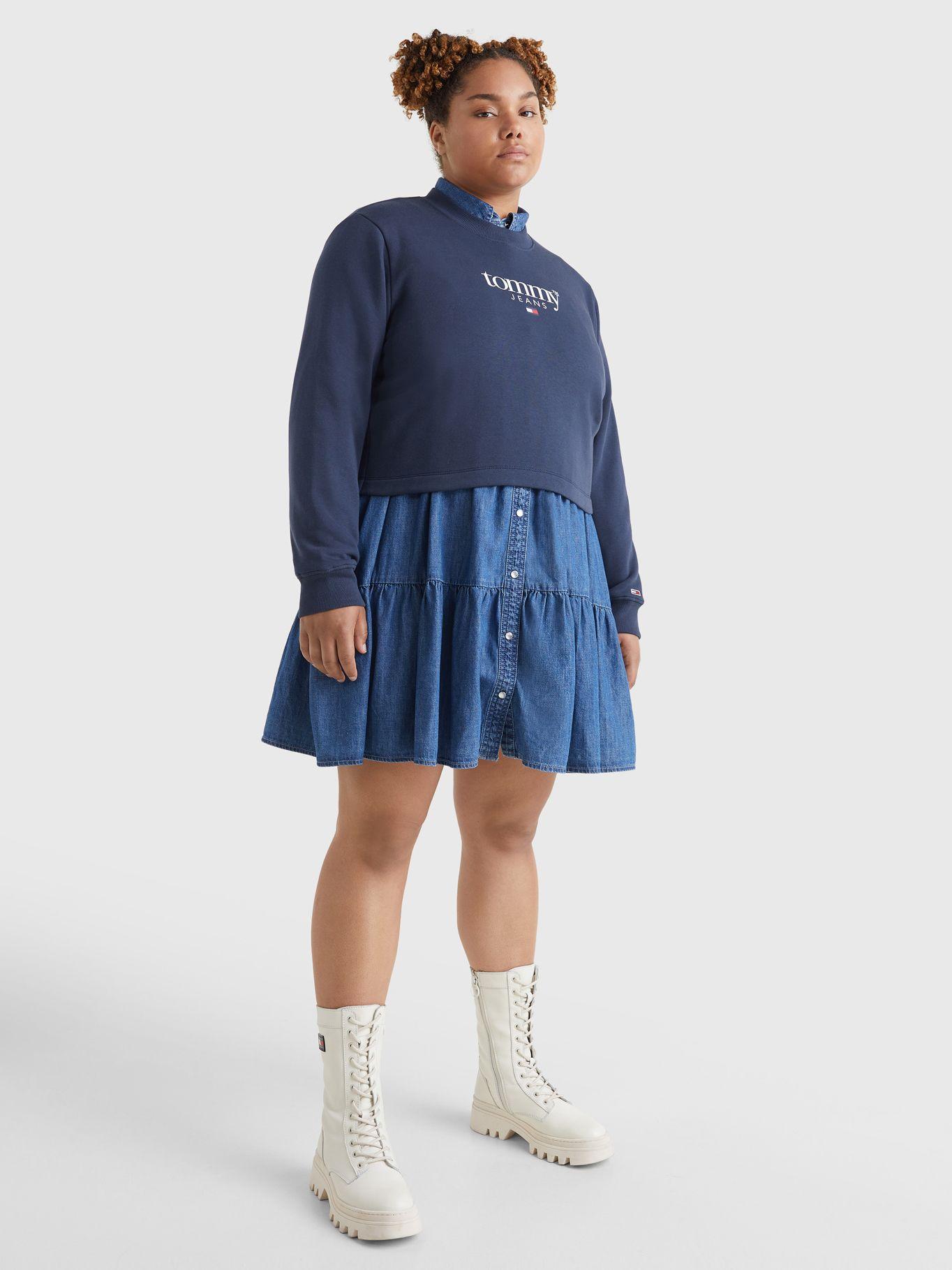 Polerón Curve Relaxed Essential Azul Tommy Jeans-1