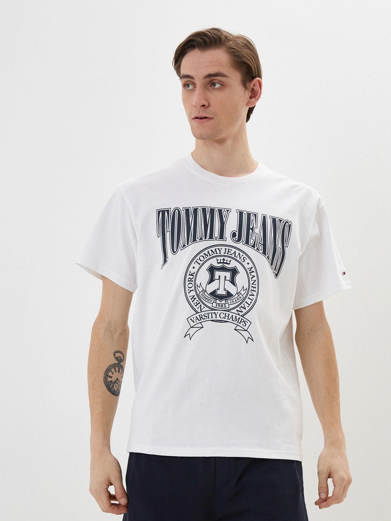 Polera Relaxed Varsity Logo Blanco Tommy Jeans-0
