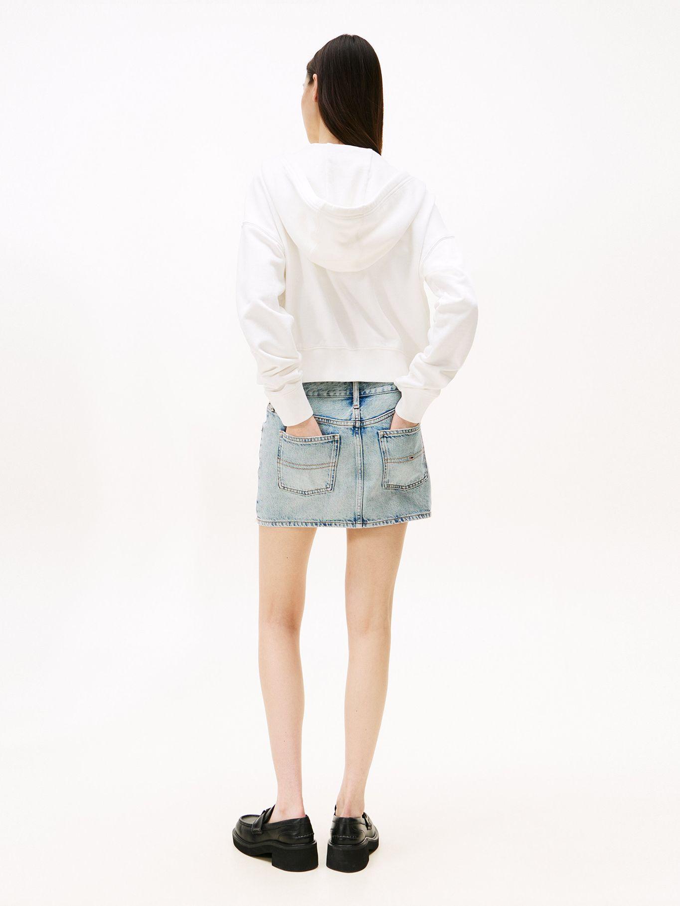 Polerón Hoodie Cropped  Cierre Blanco YBL Tommy Jeans-2