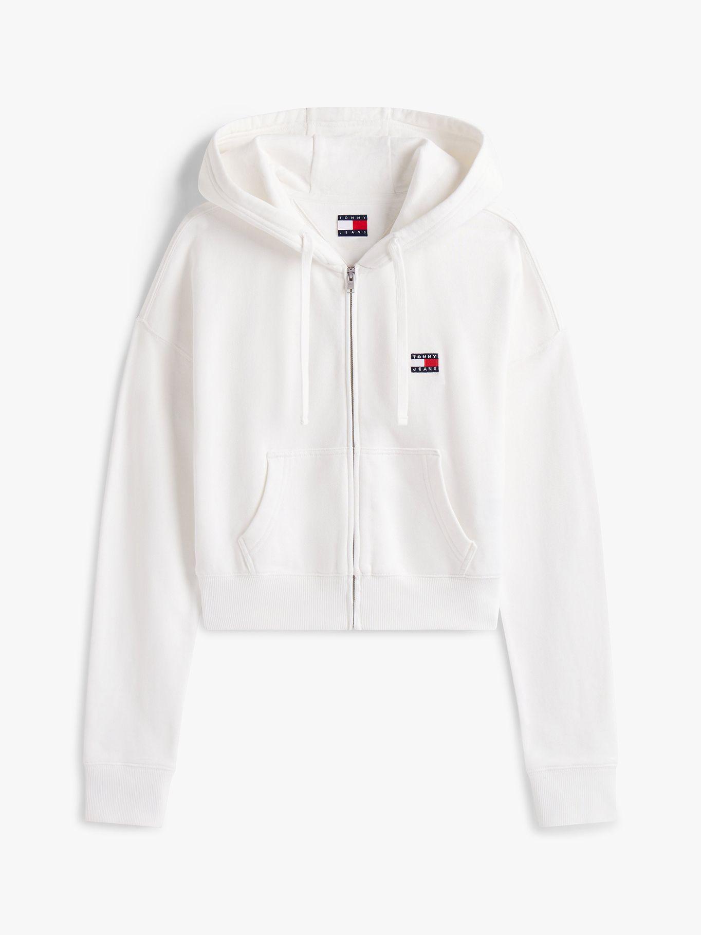 Polerón Hoodie Cropped  Cierre Blanco YBL Tommy Jeans-4