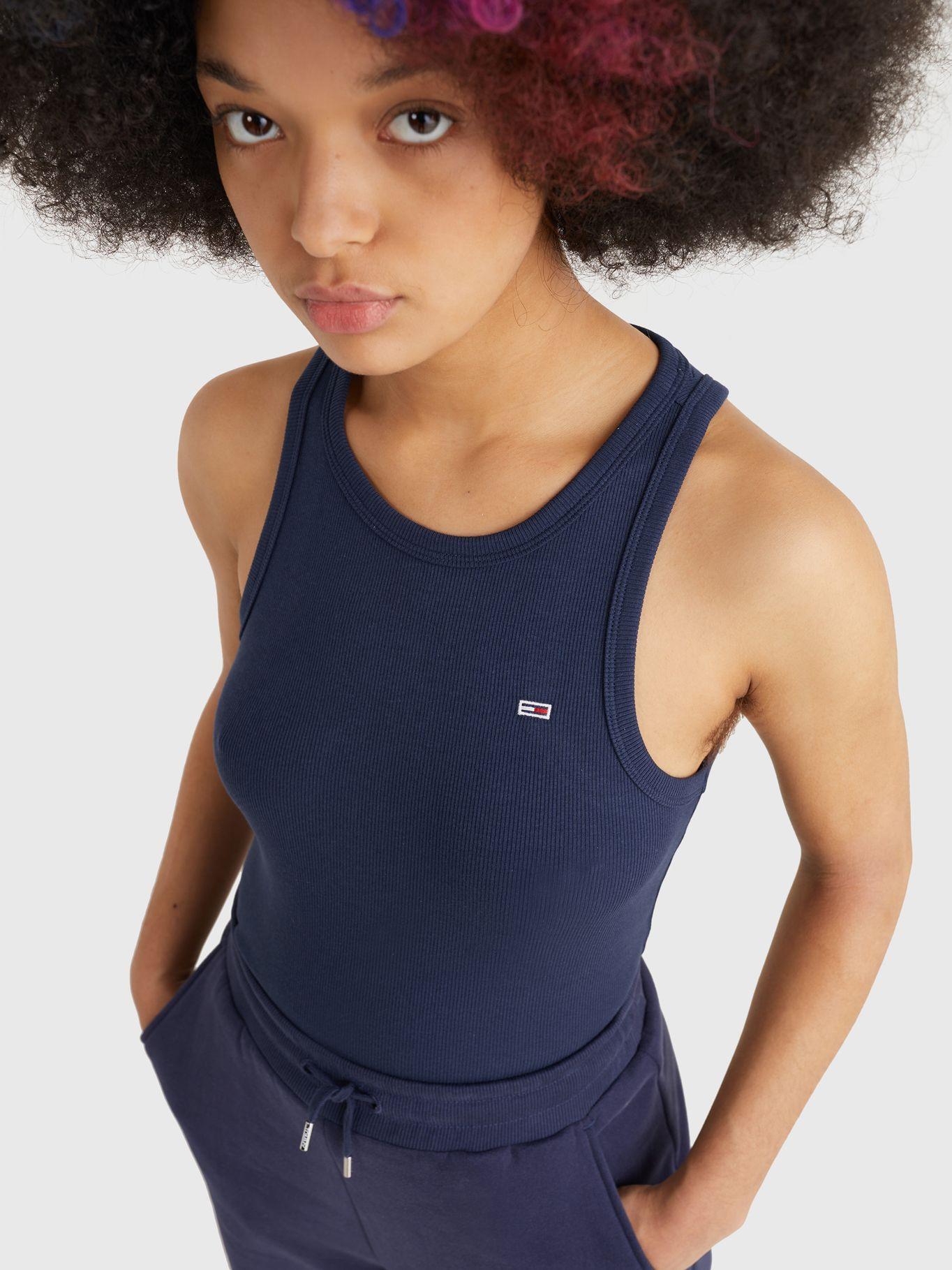 Polera Sin Mangas De Punto Azul Tommy Jeans JN2-2
