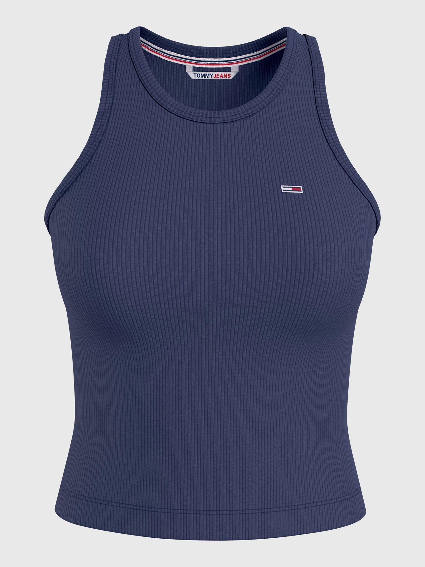 Polera Sin Mangas De Punto Azul Tommy Jeans JN2-4