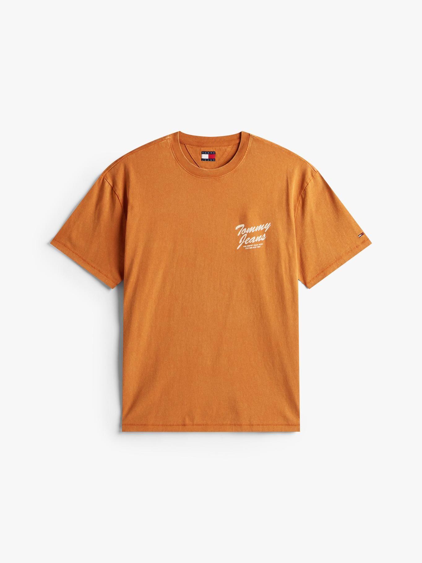 Polera Relaxed Fit Novelty Logo Naranja Tommy Jeans-4