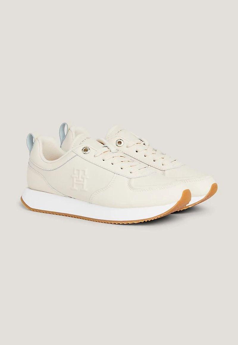 Zapatillas Casuales De Cuero Blanco Tommy Hilfiger-0
