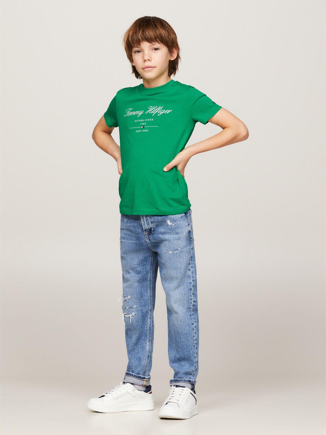 Polera Logo Script Verde Tommy Hilfiger-1
