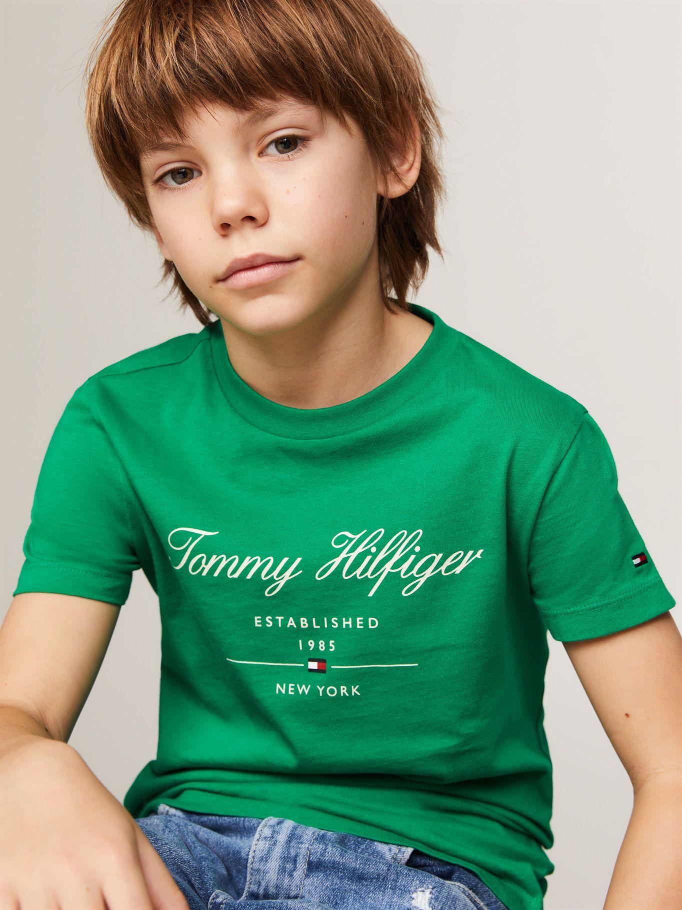 Polera Logo Script Verde Tommy Hilfiger-3