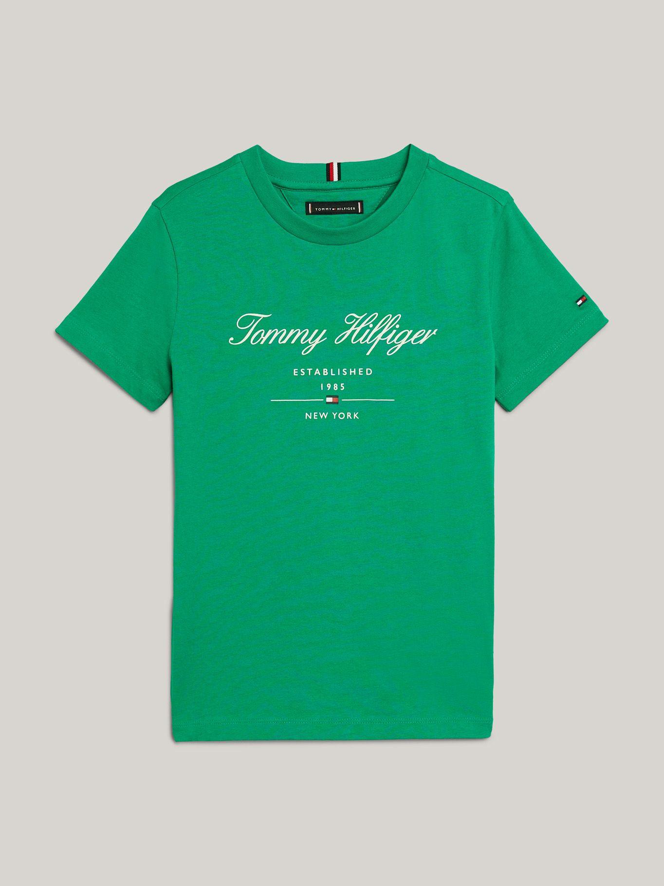 Polera Logo Script Verde Tommy Hilfiger-4
