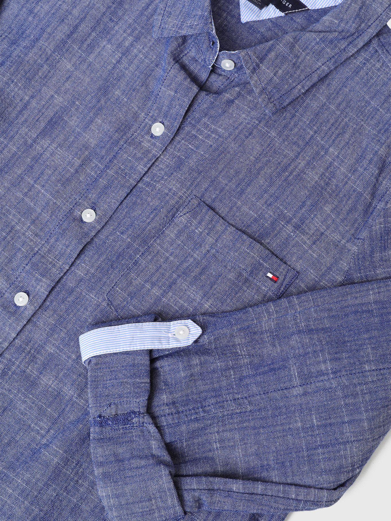 Camisa Regular Fit Azul Tommy Hilfiger-3