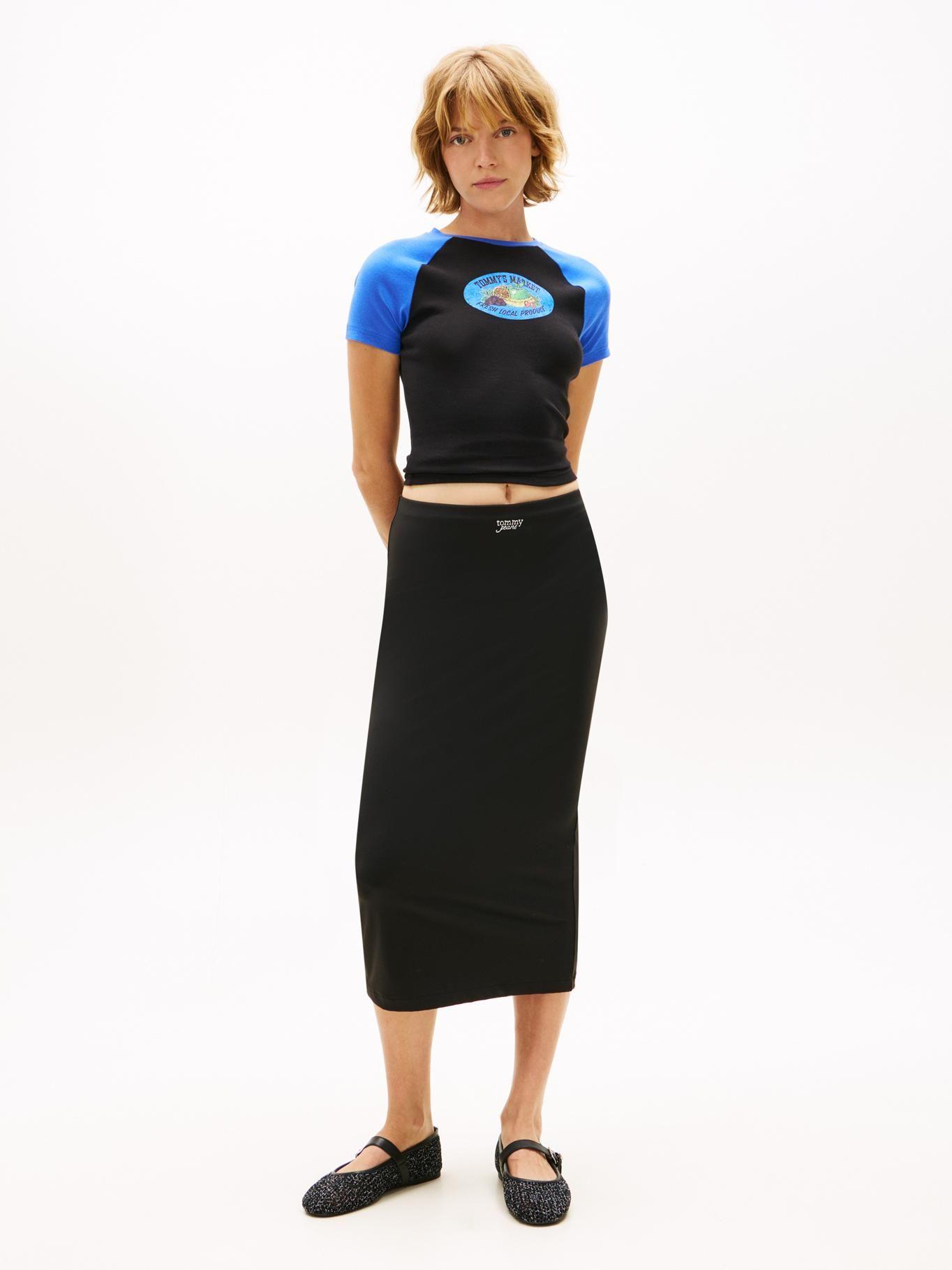 Falda Bodycon Midi Con Logo-0