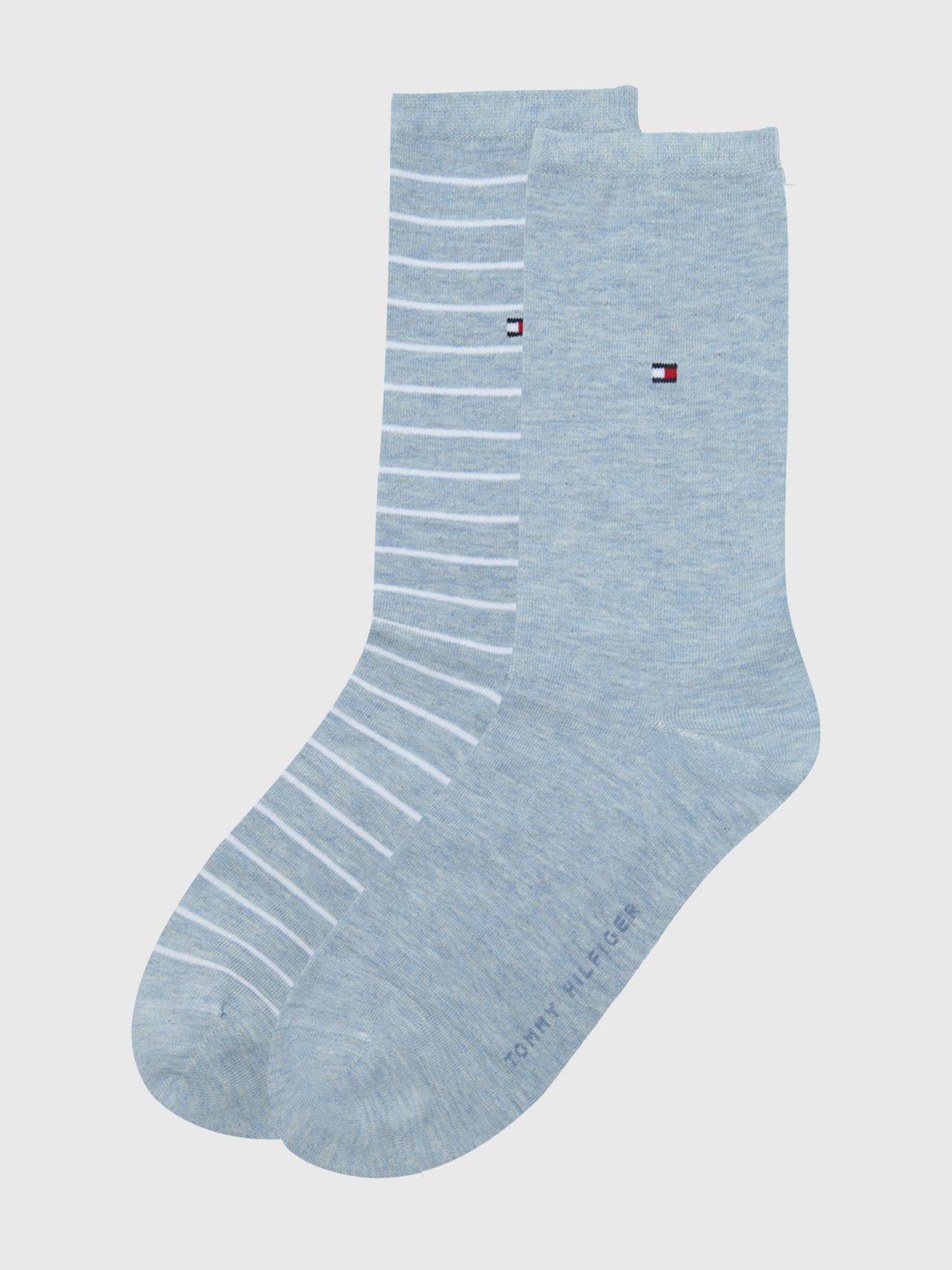Pack De 2 Calcetines De Rayas Celeste Tommy Hilfiger-0