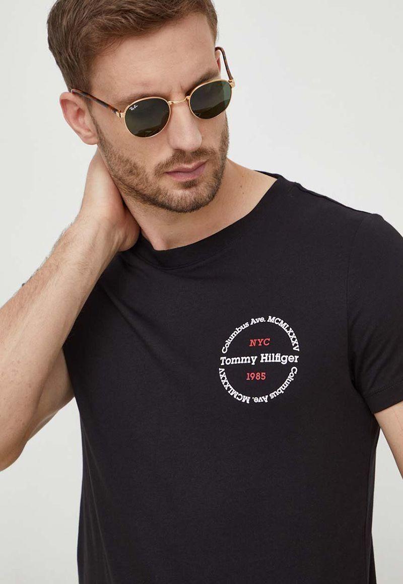 Polera Con Logo Redondo Negro Tommy Hilfiger-3