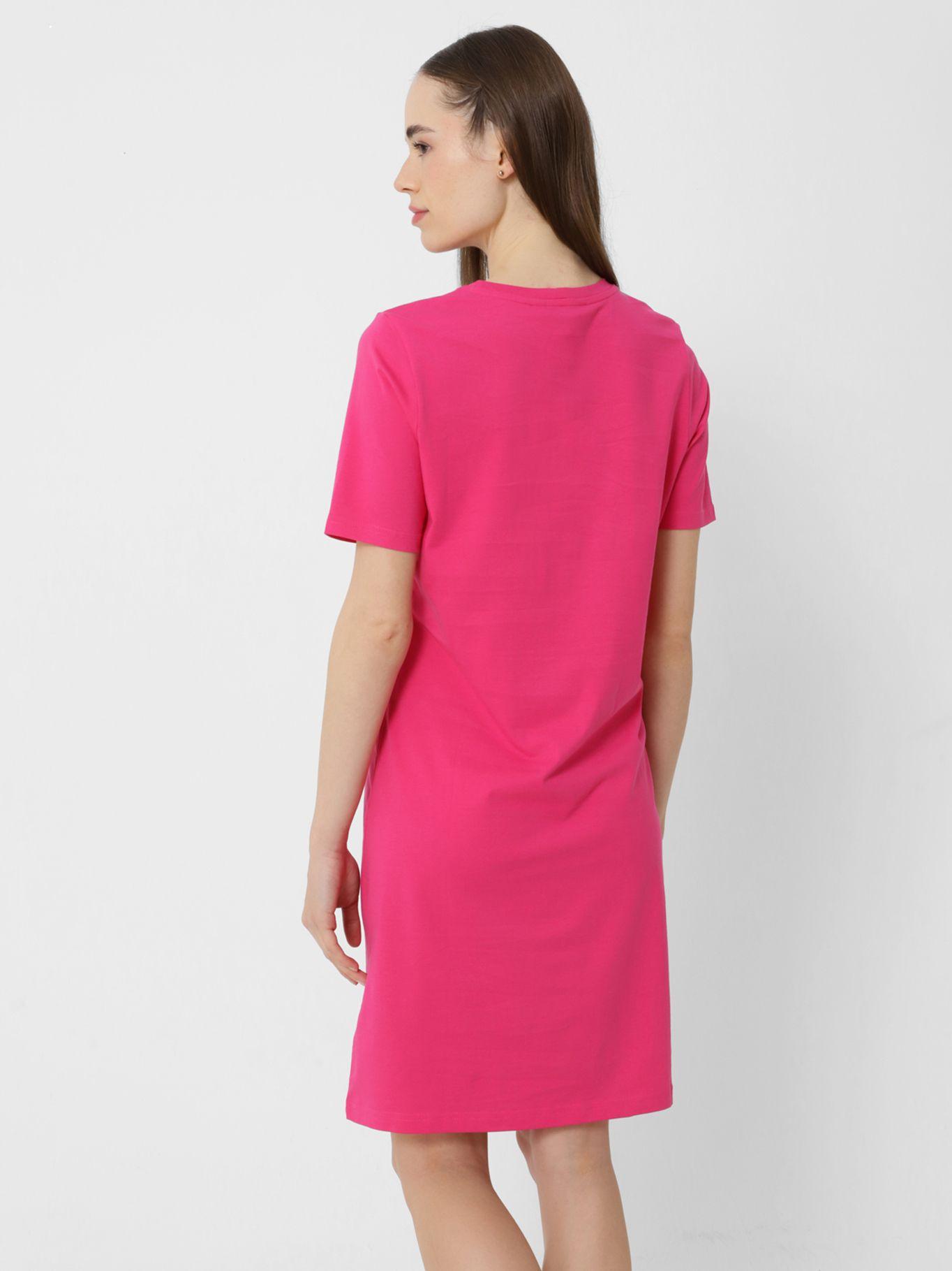 Vestido Con Logo Circular Rosado Tommy Hilfiger-1