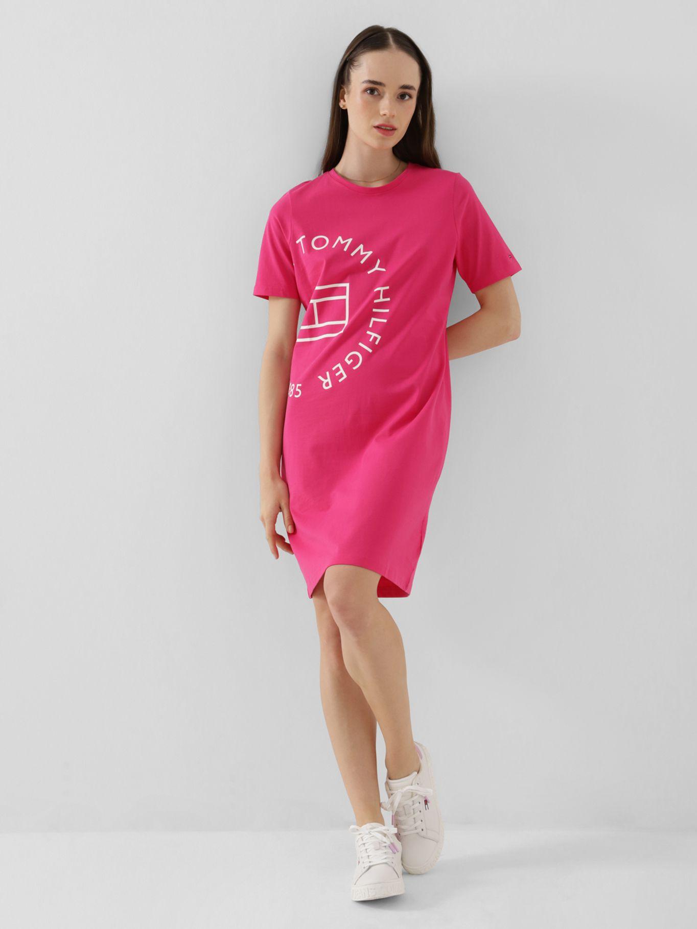 Vestido Con Logo Circular Rosado Tommy Hilfiger-2