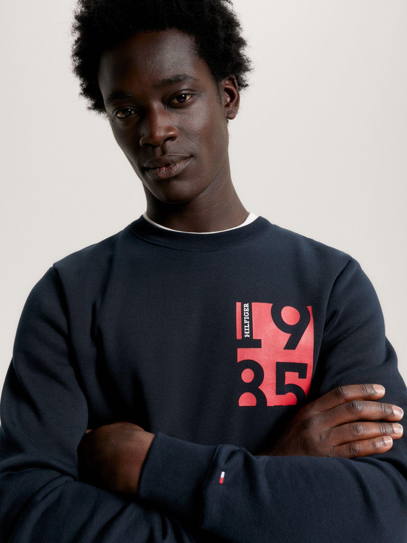 Polerón C-Neck Con Logo Estampado Azul Tommy Hilfiger-3