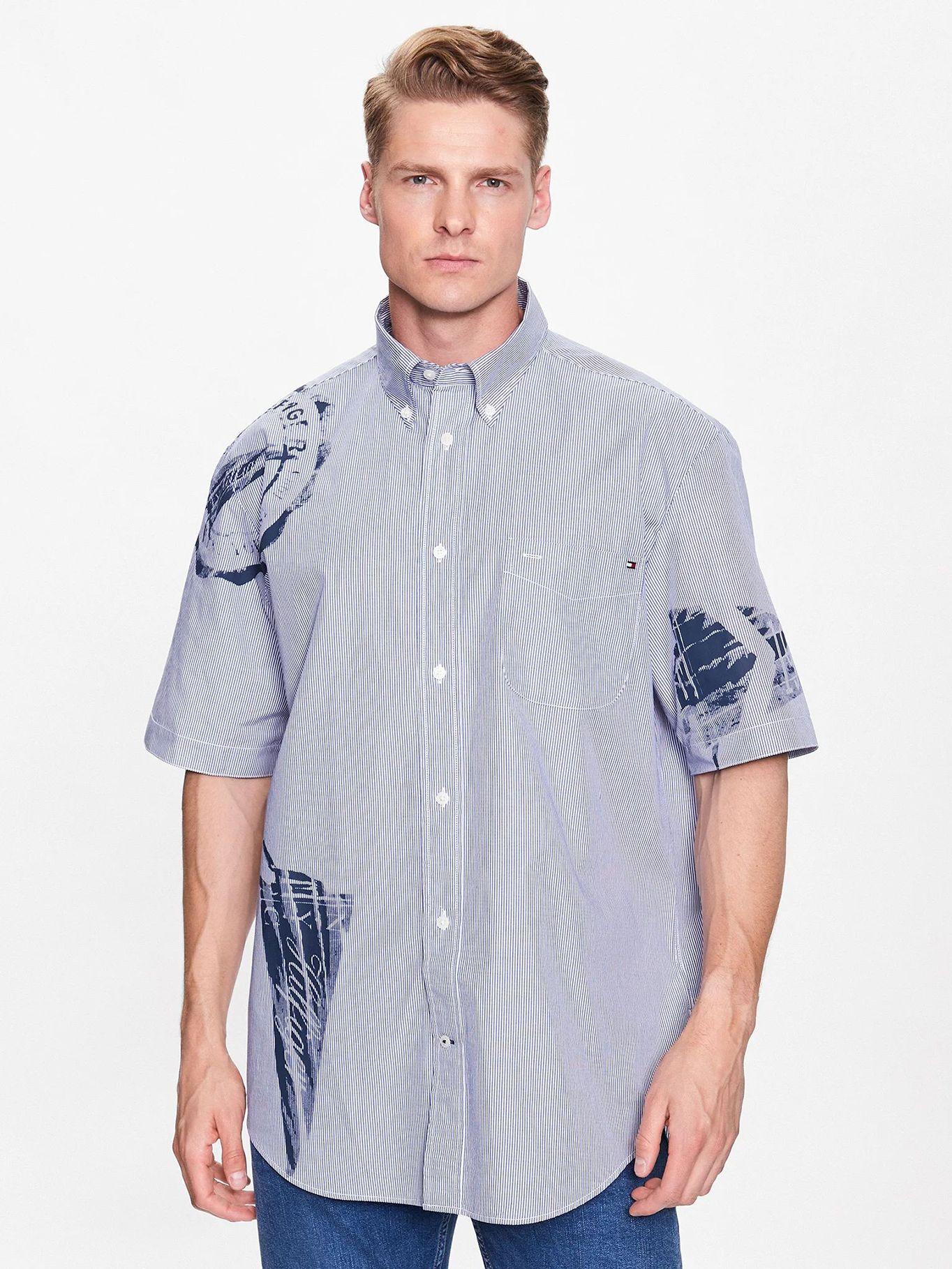 Camisa Oversize Pennant Print Azul Tommy Hilfiger-0