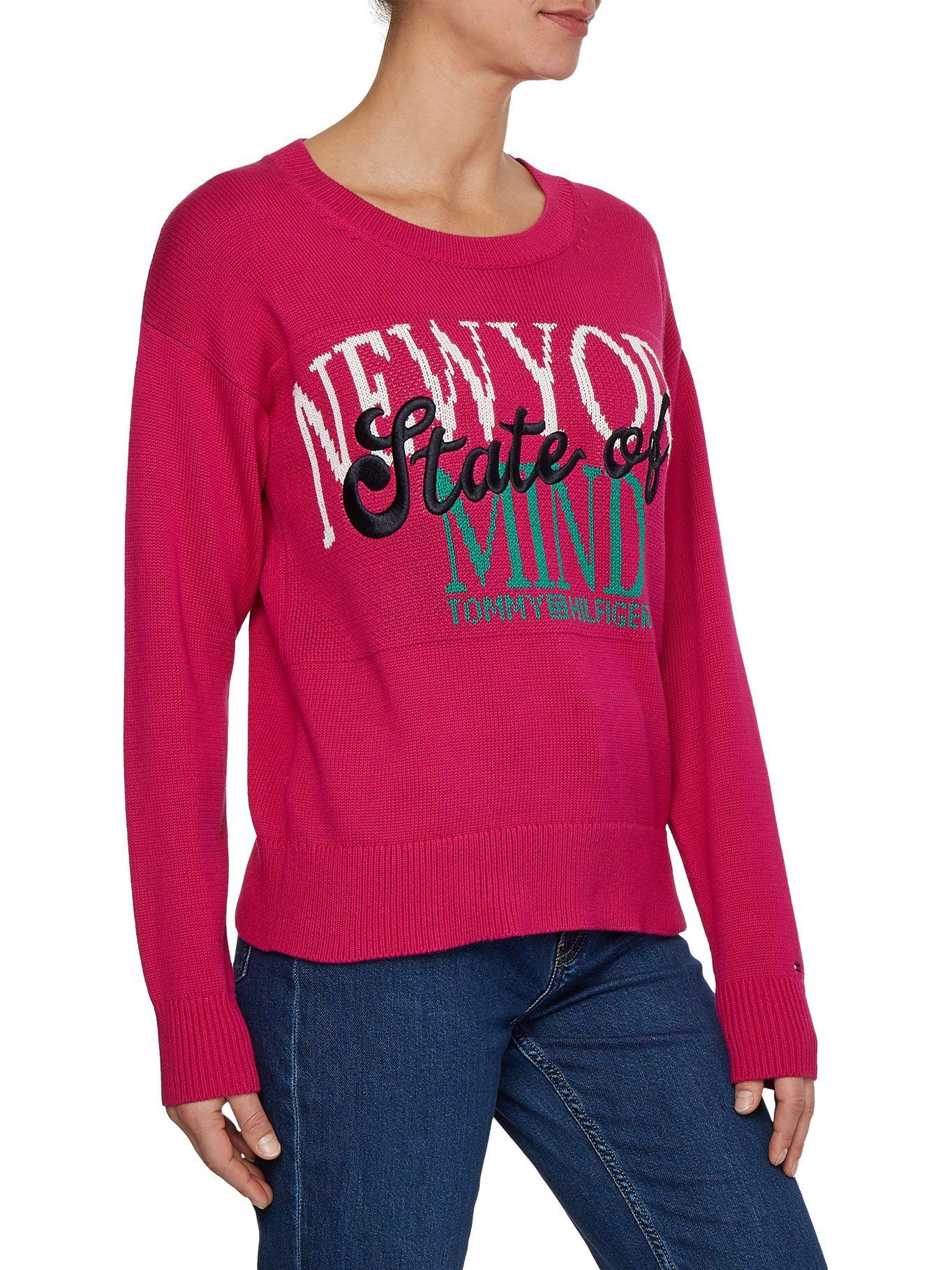 Sweater State Of Mind Logo Fucsia Tommy Hilfiger-2