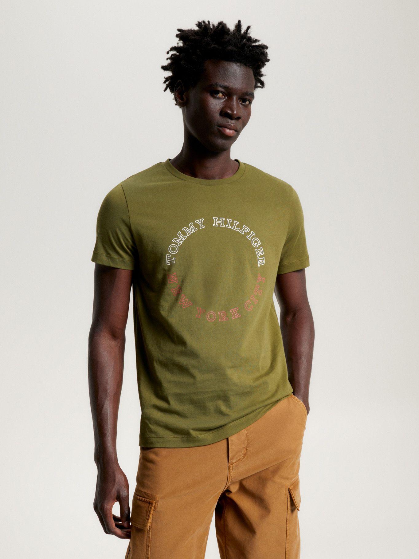 Polera Slim Fit Logo Monotype Verde Tommy Hilfiger-0