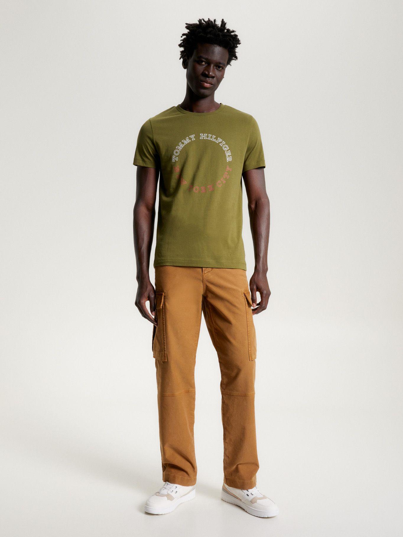 Polera Slim Fit Logo Monotype Verde Tommy Hilfiger-1