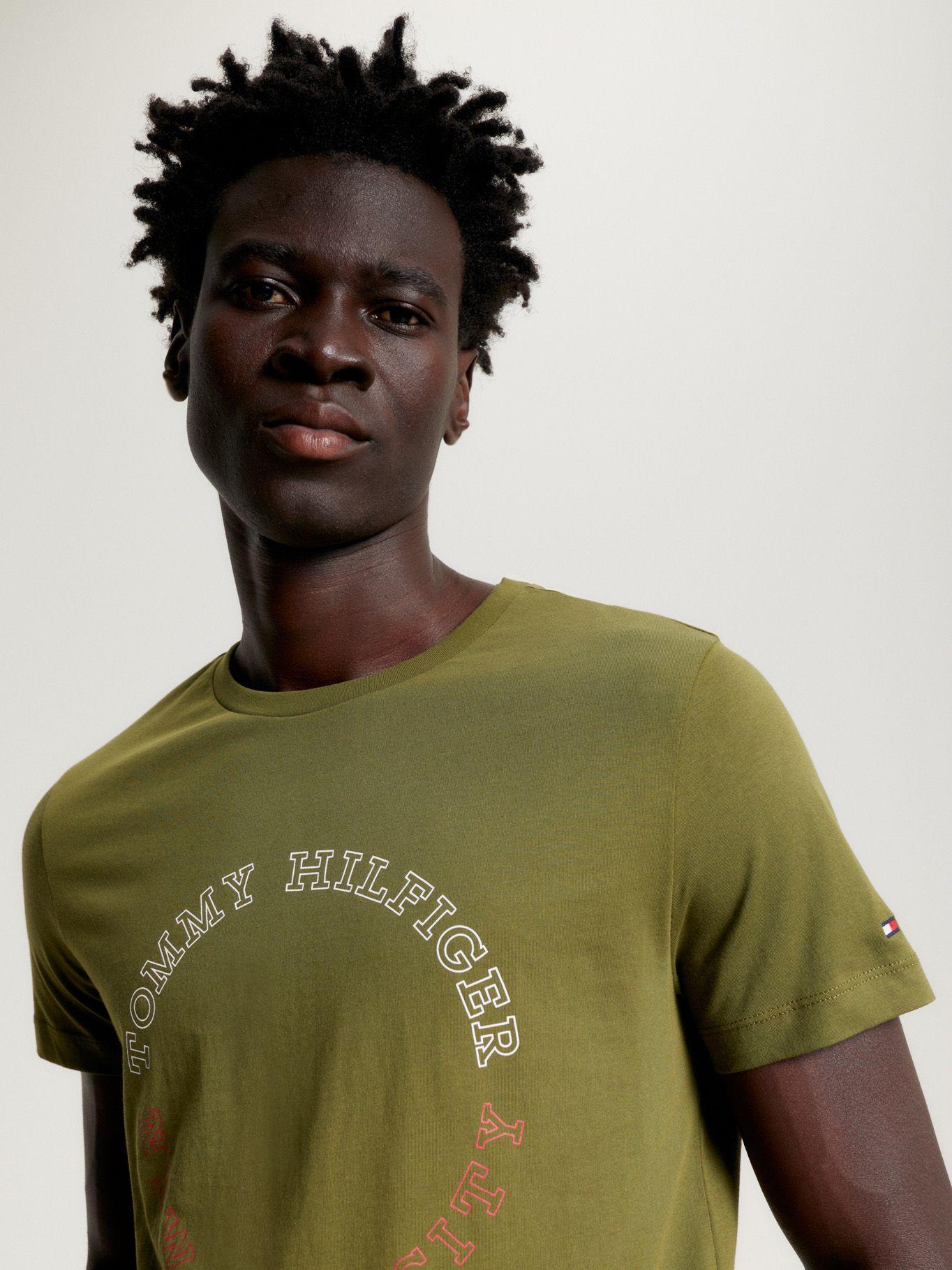 Polera Slim Fit Logo Monotype Verde Tommy Hilfiger-3