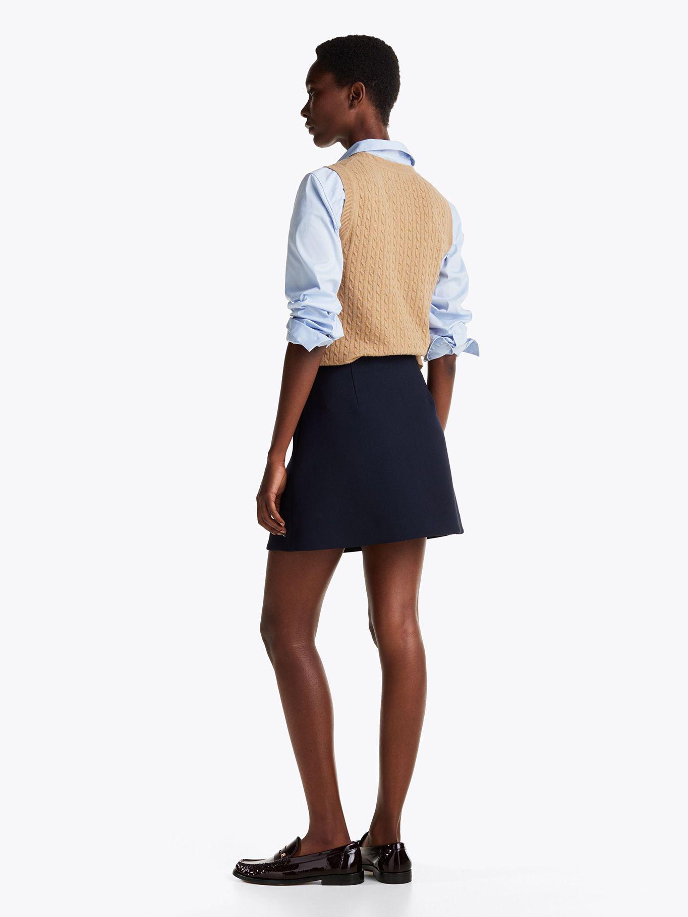 Minifalda Con Bolsillos Abotonados Azul Tommy Hilfiger-2