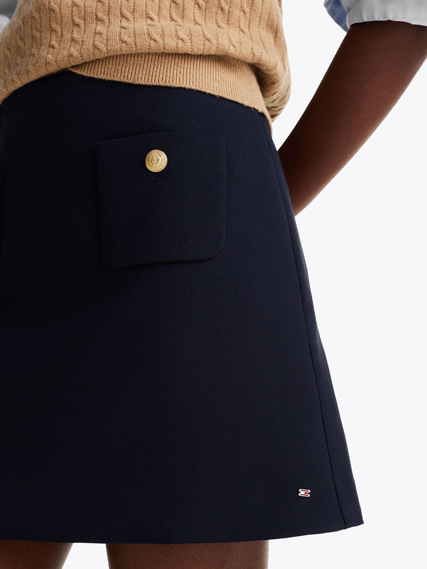 Minifalda Con Bolsillos Abotonados Azul Tommy Hilfiger-3