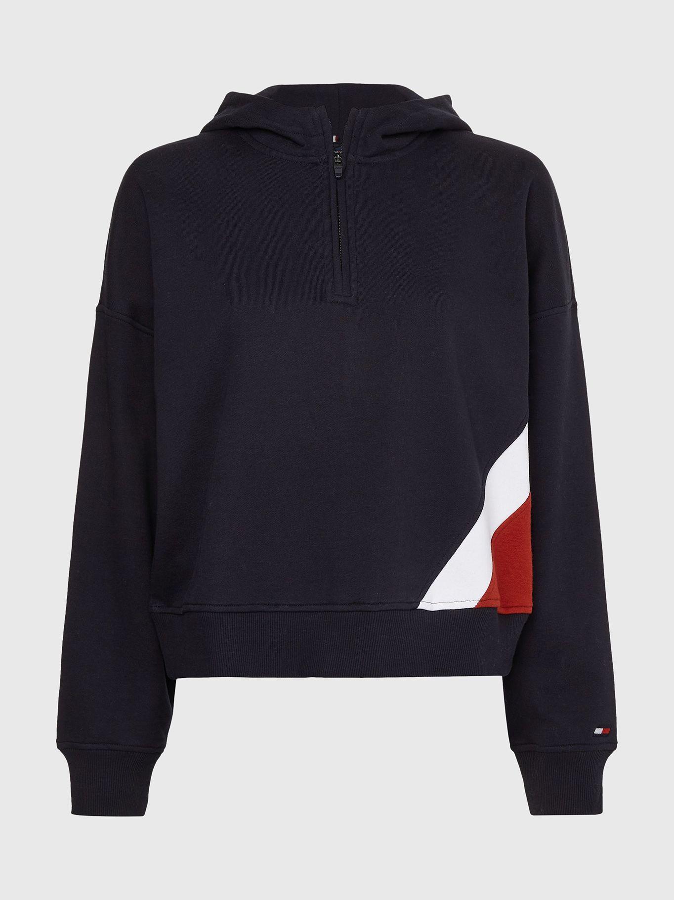 Polerón Hoodie Sport Medio Cierre Azul Tommy Hilfiger-4