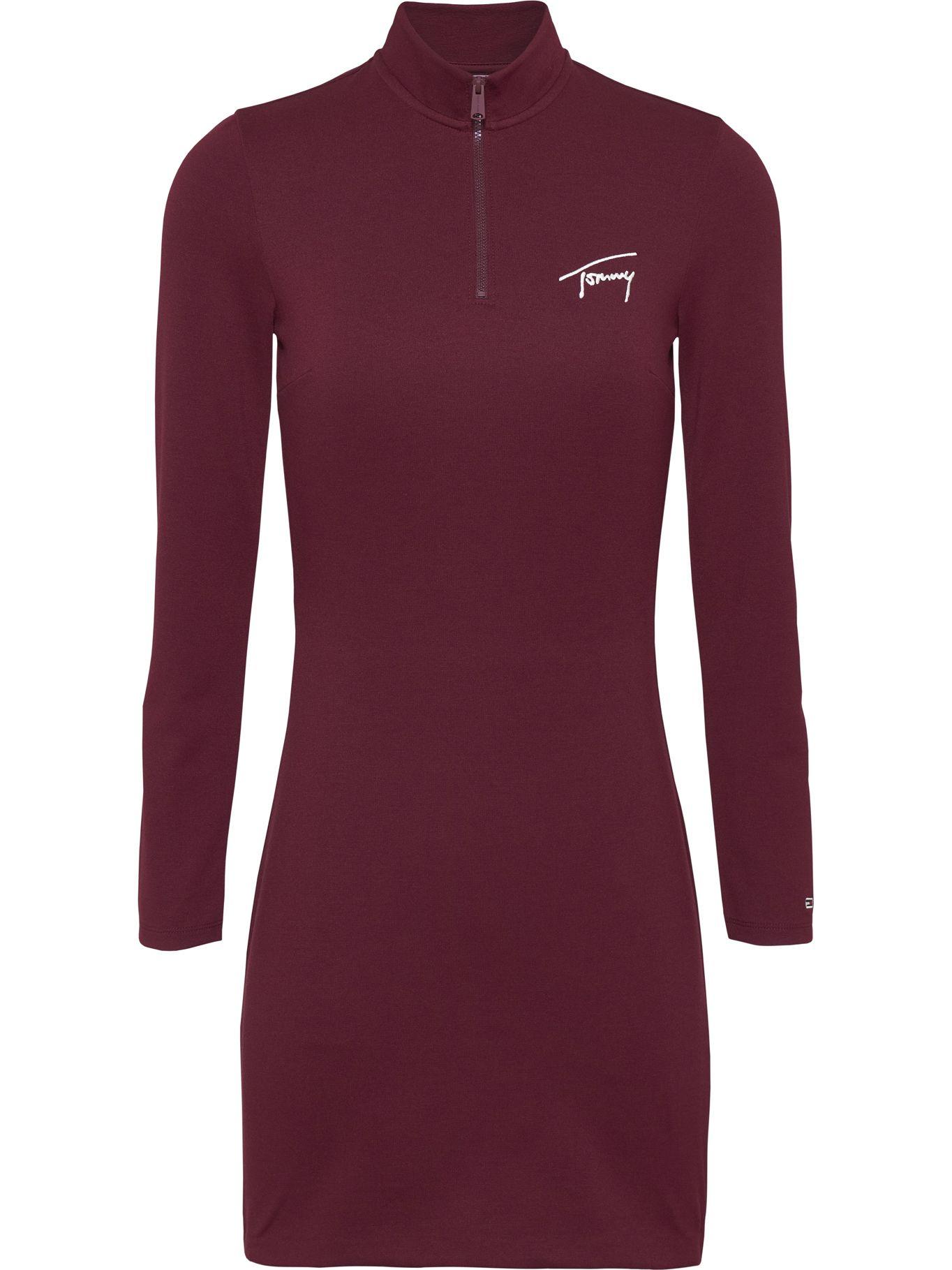 Vestido Signature Logo Burdeo Tommy Jeans-0