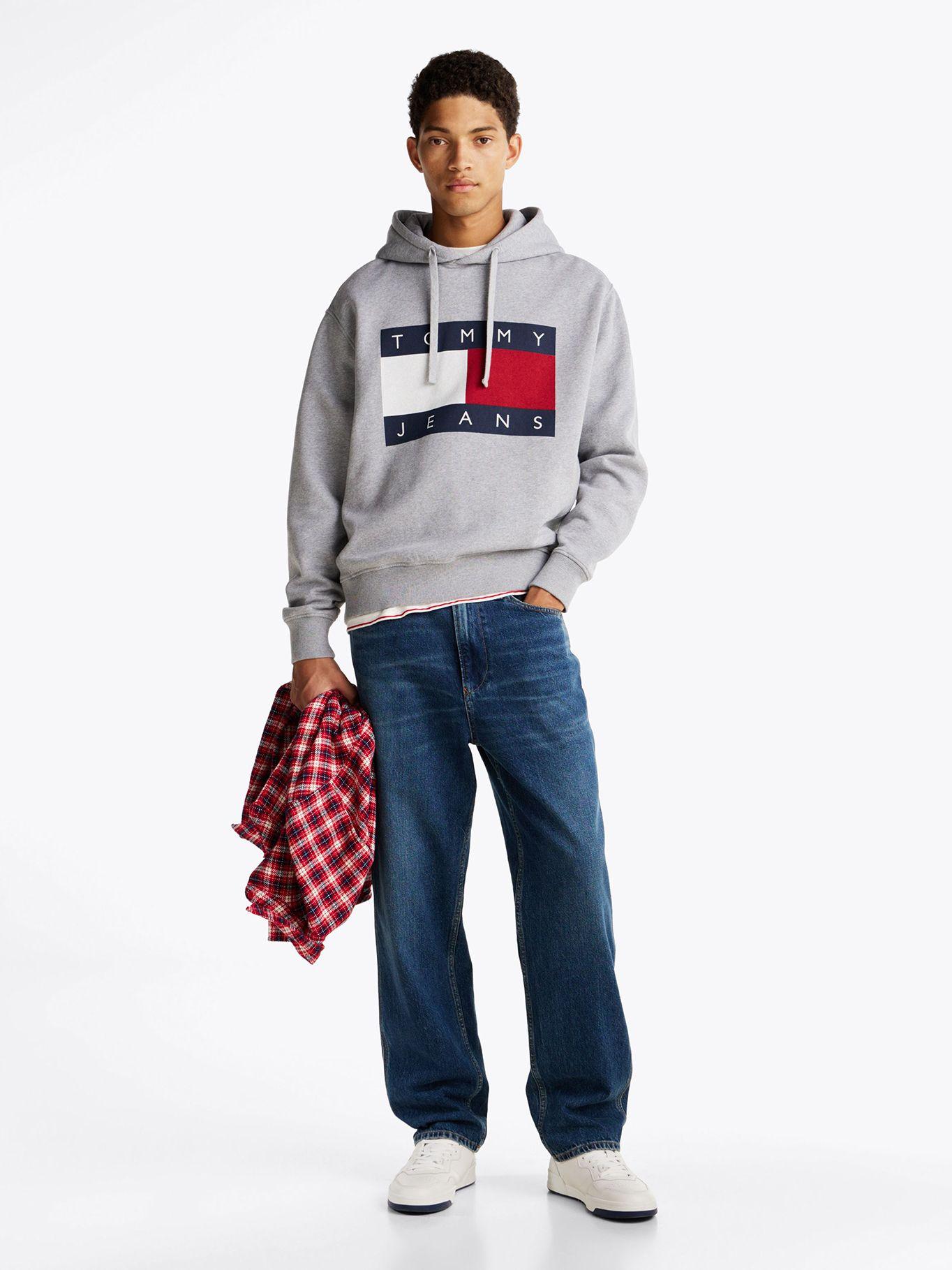 Polerón Hoodie Relaxed Mélange Logo Gris Tommy Jeans-1