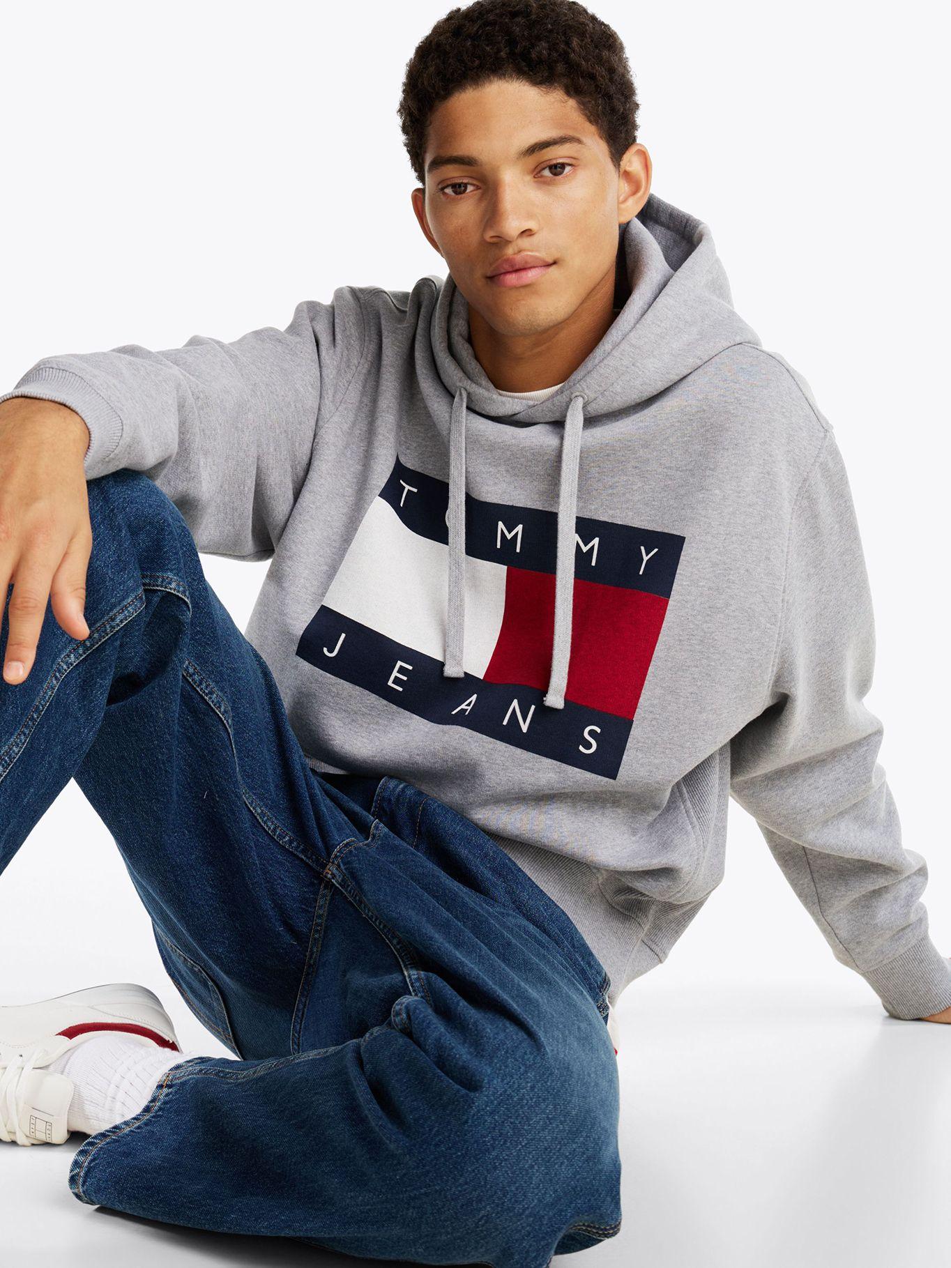 Polerón Hoodie Relaxed Mélange Logo Gris Tommy Jeans-3
