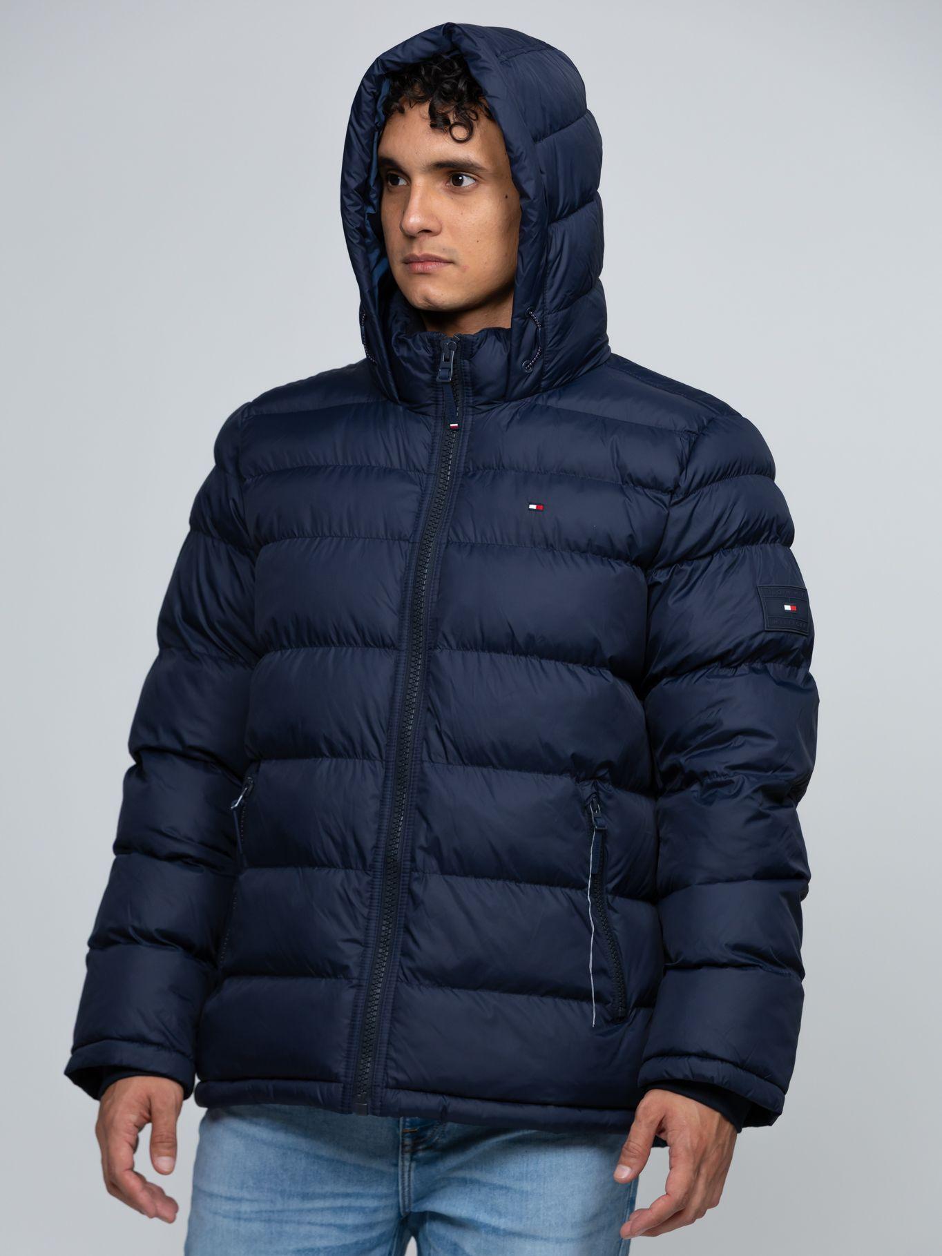 Parka Acolchada Con Gorro Azul Tommy Hilfiger-0