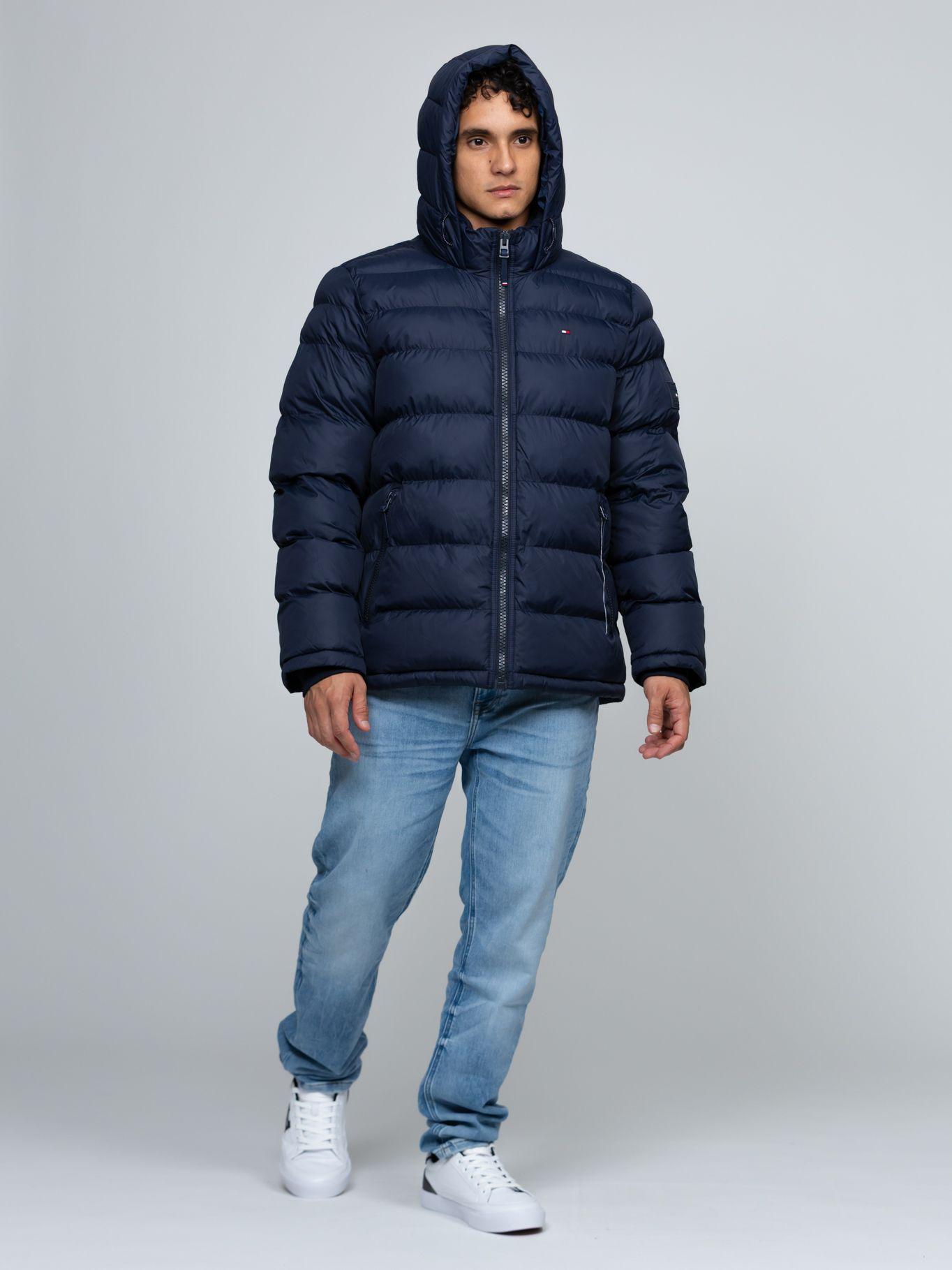 Parka Acolchada Con Gorro Azul Tommy Hilfiger-1