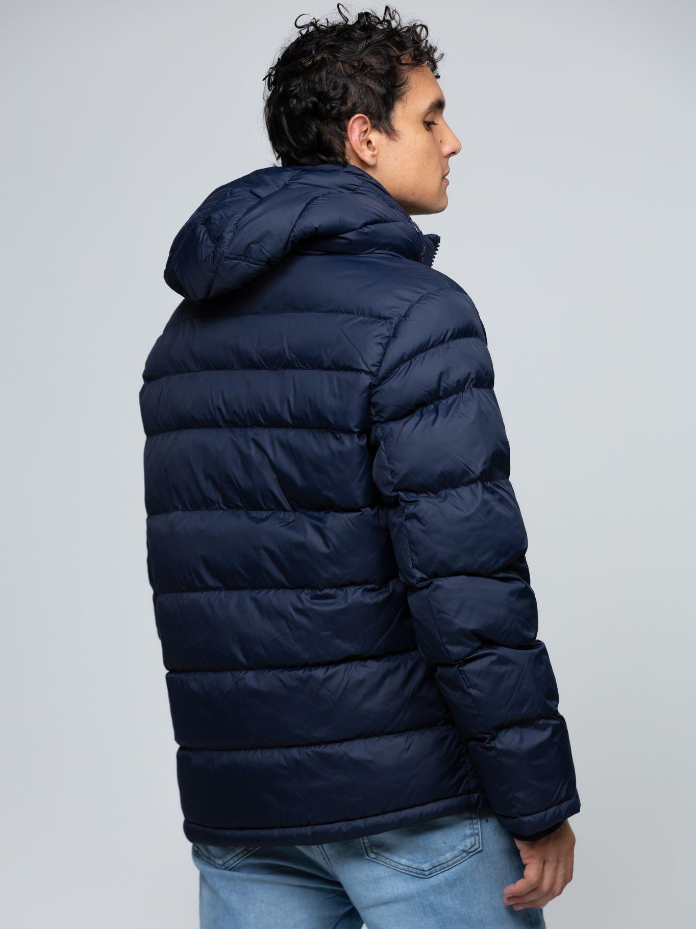 Parka Acolchada Con Gorro Azul Tommy Hilfiger-3